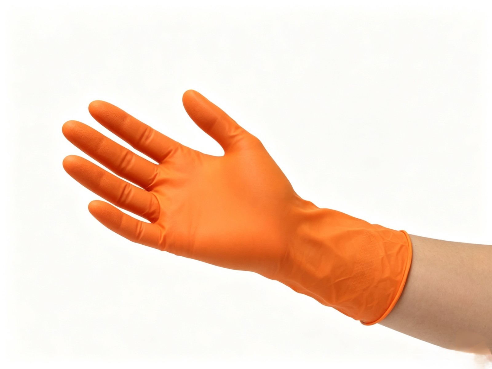 1000PCS Orange Nitrile Gloves 11″ Long Cuff 6Mil Latex & Powder Free S/M/L/XL