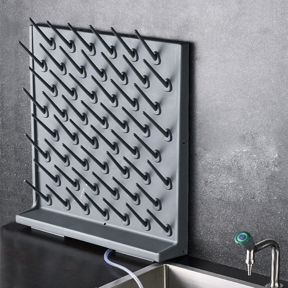Desk/Wall-Mount 52-Pegs Detachable Flask/Test Tube Drying Rack Lab Supply