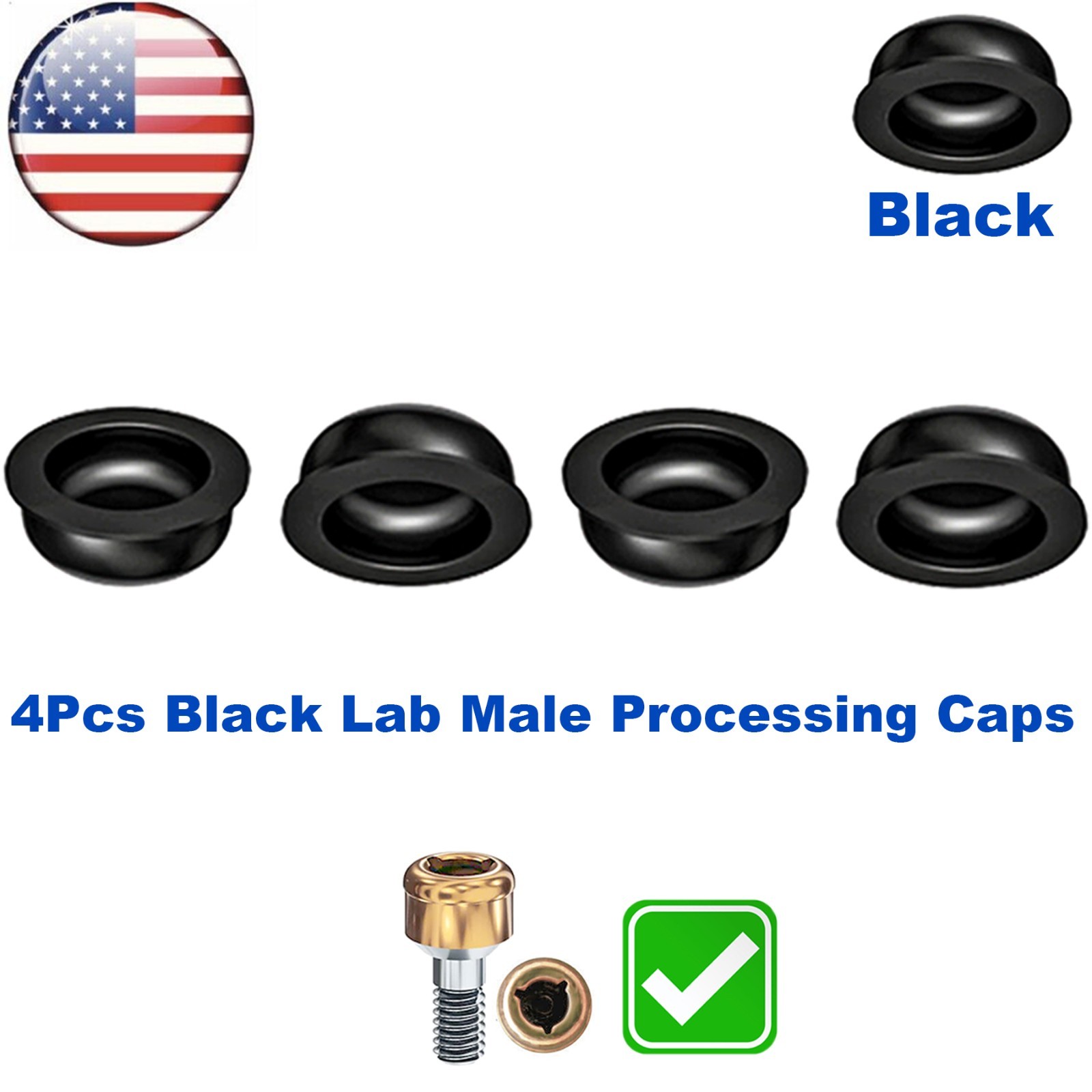 US 4Pcs Dental Implant Overdenture Retention Caps For Locator Abutment Insertion