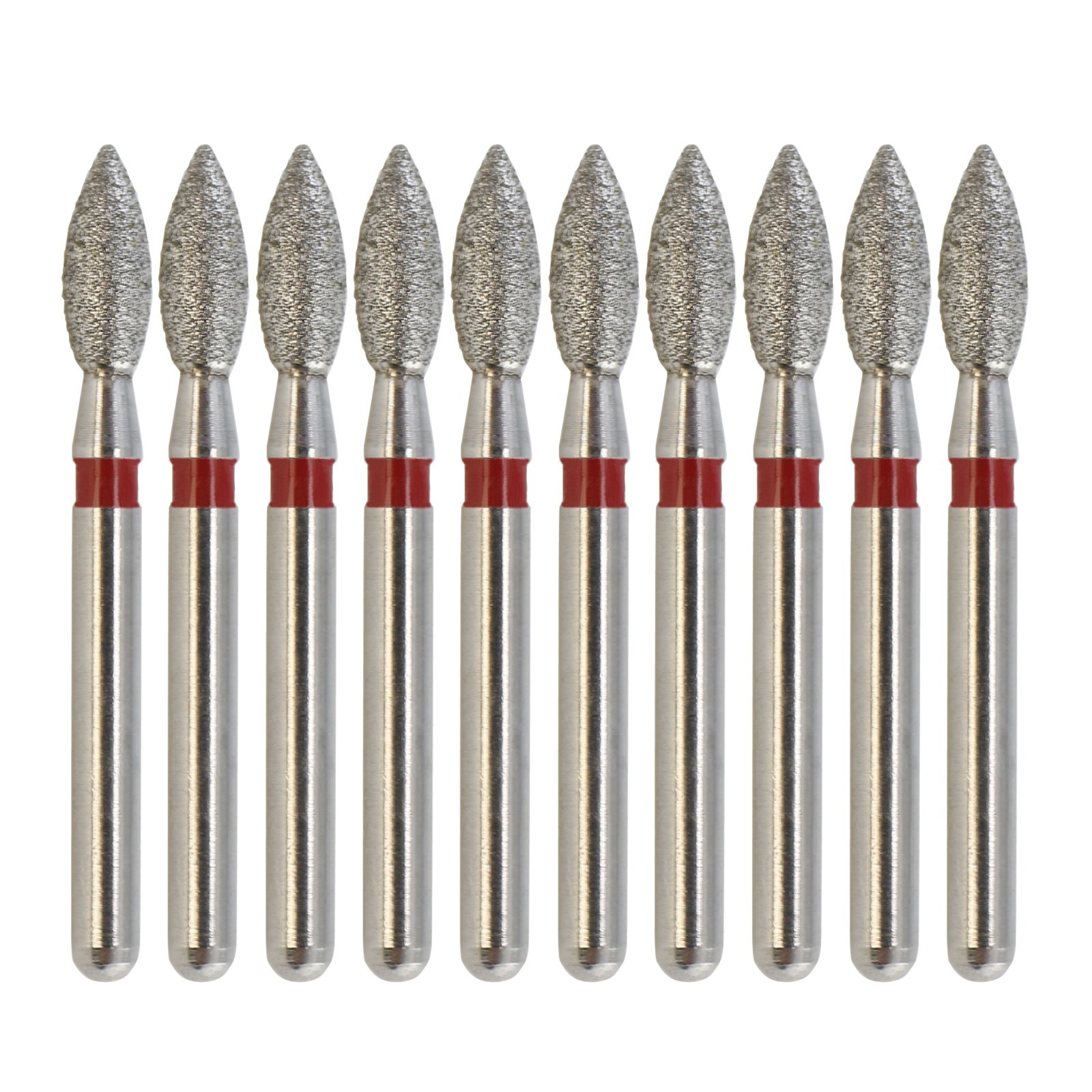 Multi-Use Dental Football Diamond FG Burs 368/020F Flame Fine Grit Red