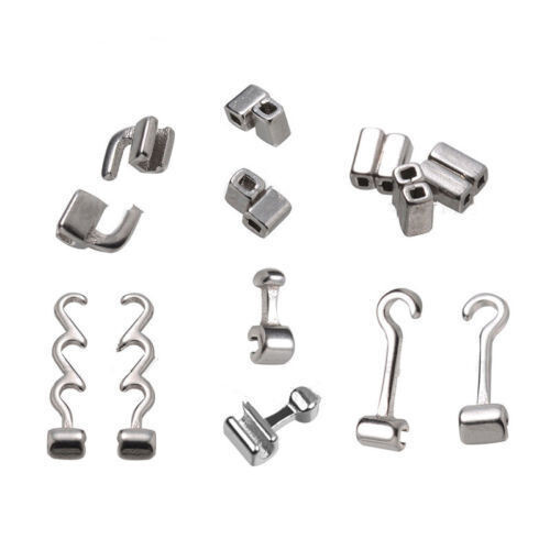 10 Pcs/Bag Dental Ortho Crimpable Hooks Sliding/Spiral Cross/Double Tube Stops