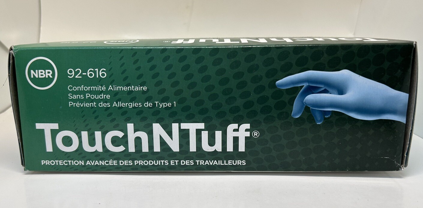 Ansell Touch N Tuff Nitrile Ambidextrous Chem Resist PF 150 Gloves Small 92-616