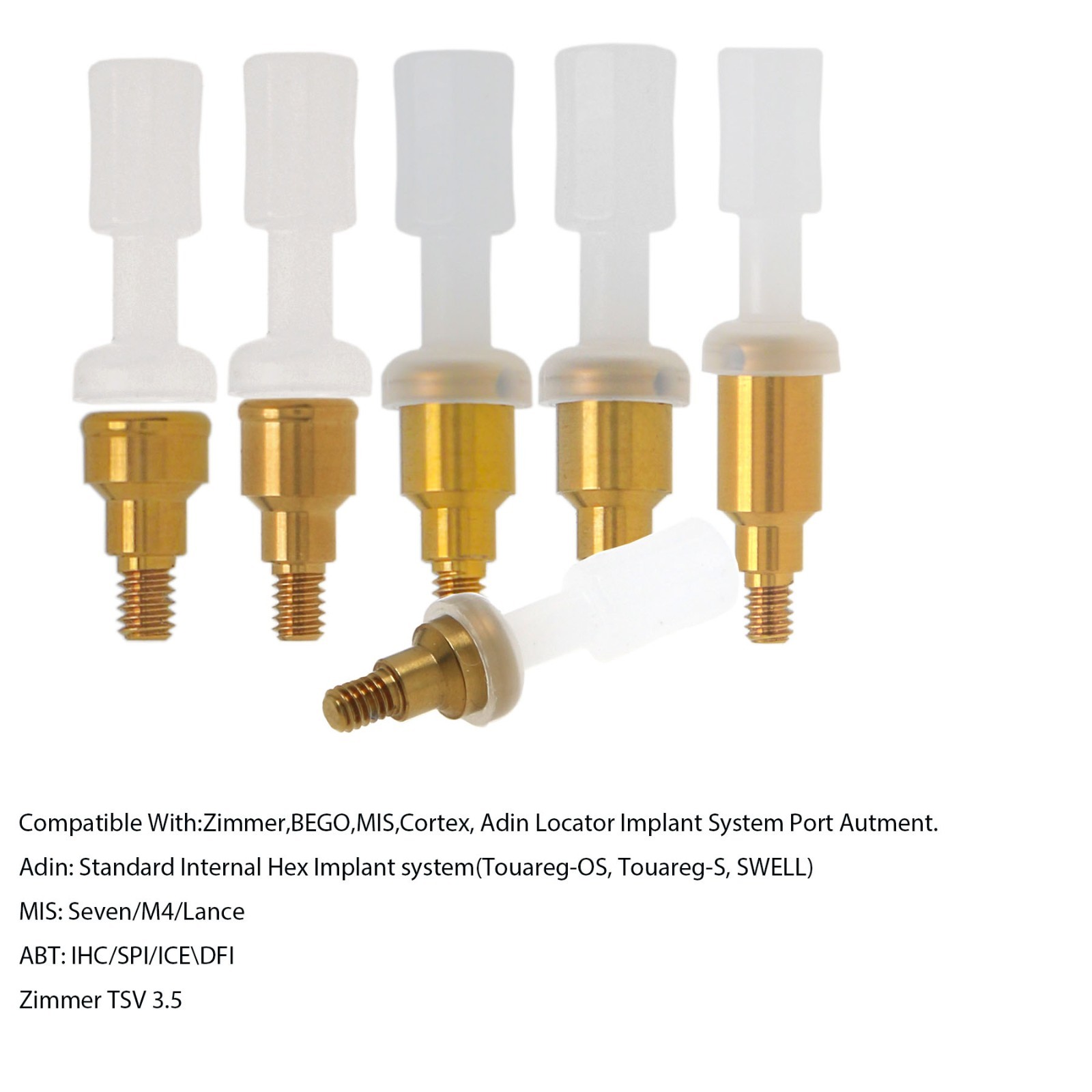Zimmer TSV 3.5/4.5mm Mis Adin Locator Abutment Male Cap Inserts Tool For 1-5.0mm