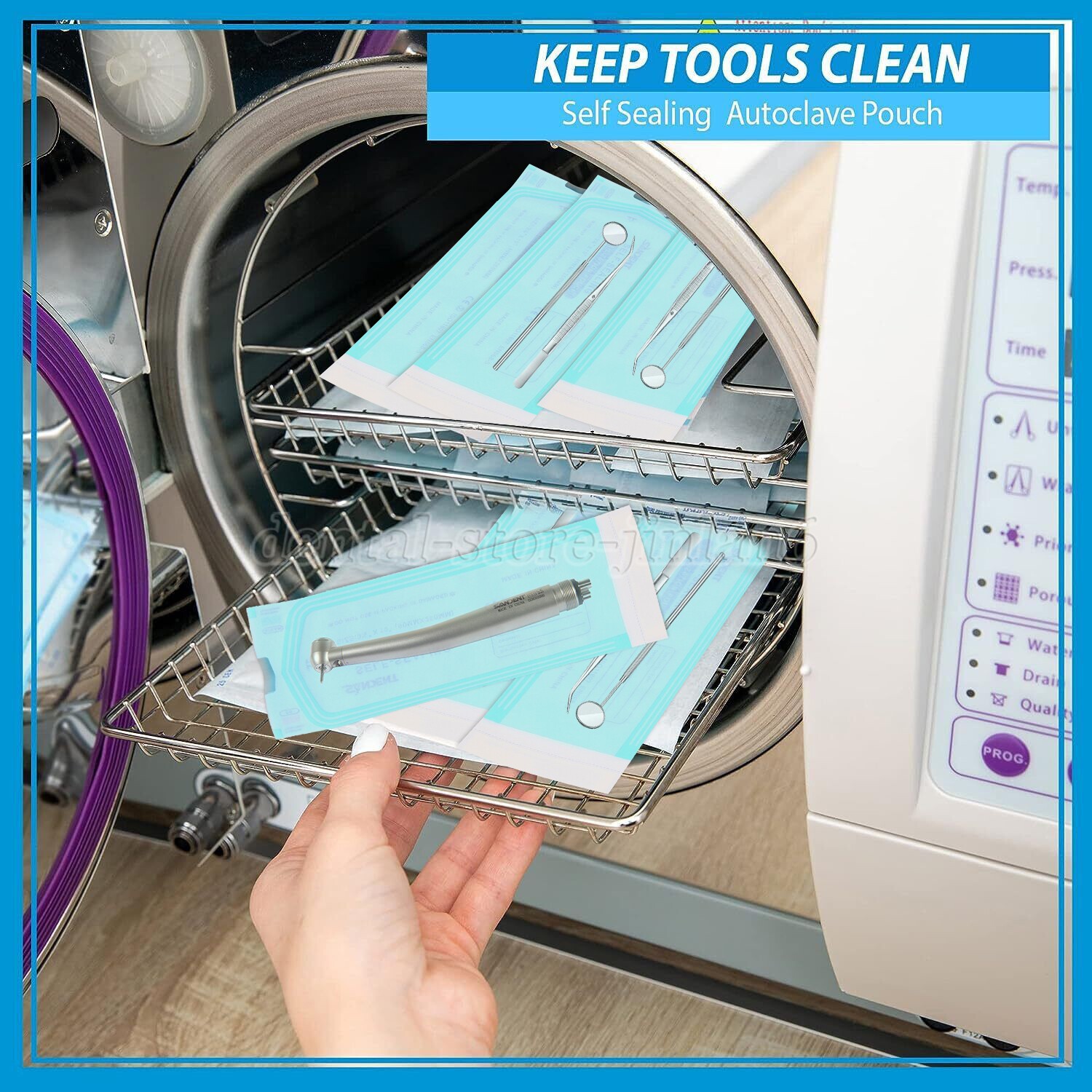 200pcs/1 Box Self Sterilization Pouches Autoclave Pouch Sterilizer Bags Dental