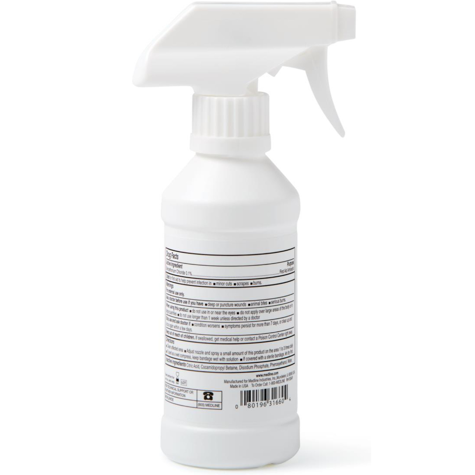 MicroKlenz First Aid Antiseptic Antimicrobial Wound Cleaner 8 Fl oz Spray Bottle
