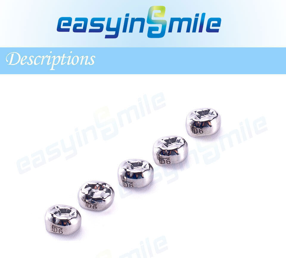 48/96Pc Dental Molar Crown teeth Kit Preformed Stainless Steel Kids/Adult Crowns