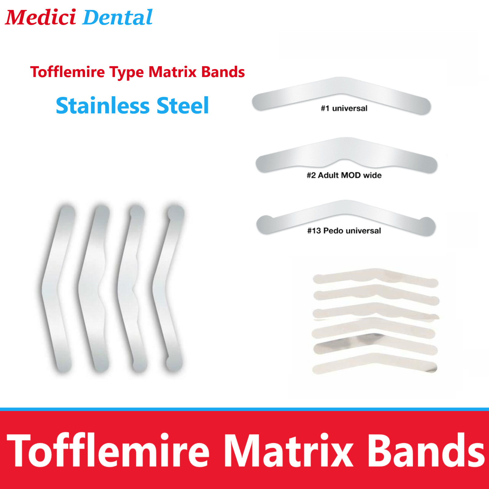 Dental Universal Matrix Bands Tofflemire Bands #1 .001″ UltraThin HO Bands Type
