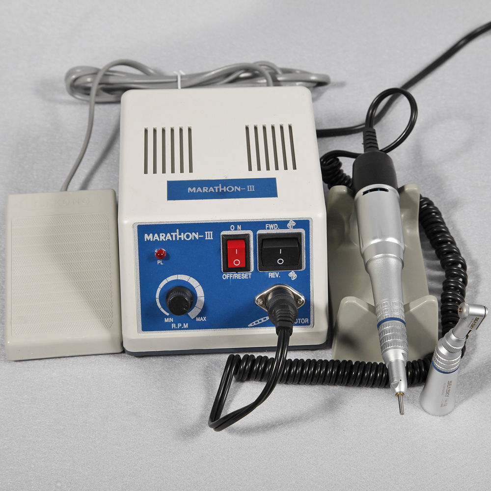 Dental Lab Marathon 35000 RPM Micromotor polisher Motor contra angle + 10 Drills
