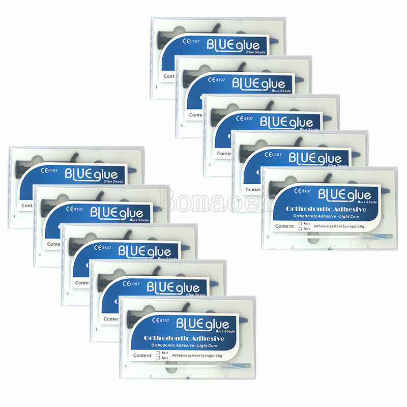 CE Dental Orthodontic Adhesive Curing Light Adhesive paste in syinges blue glue