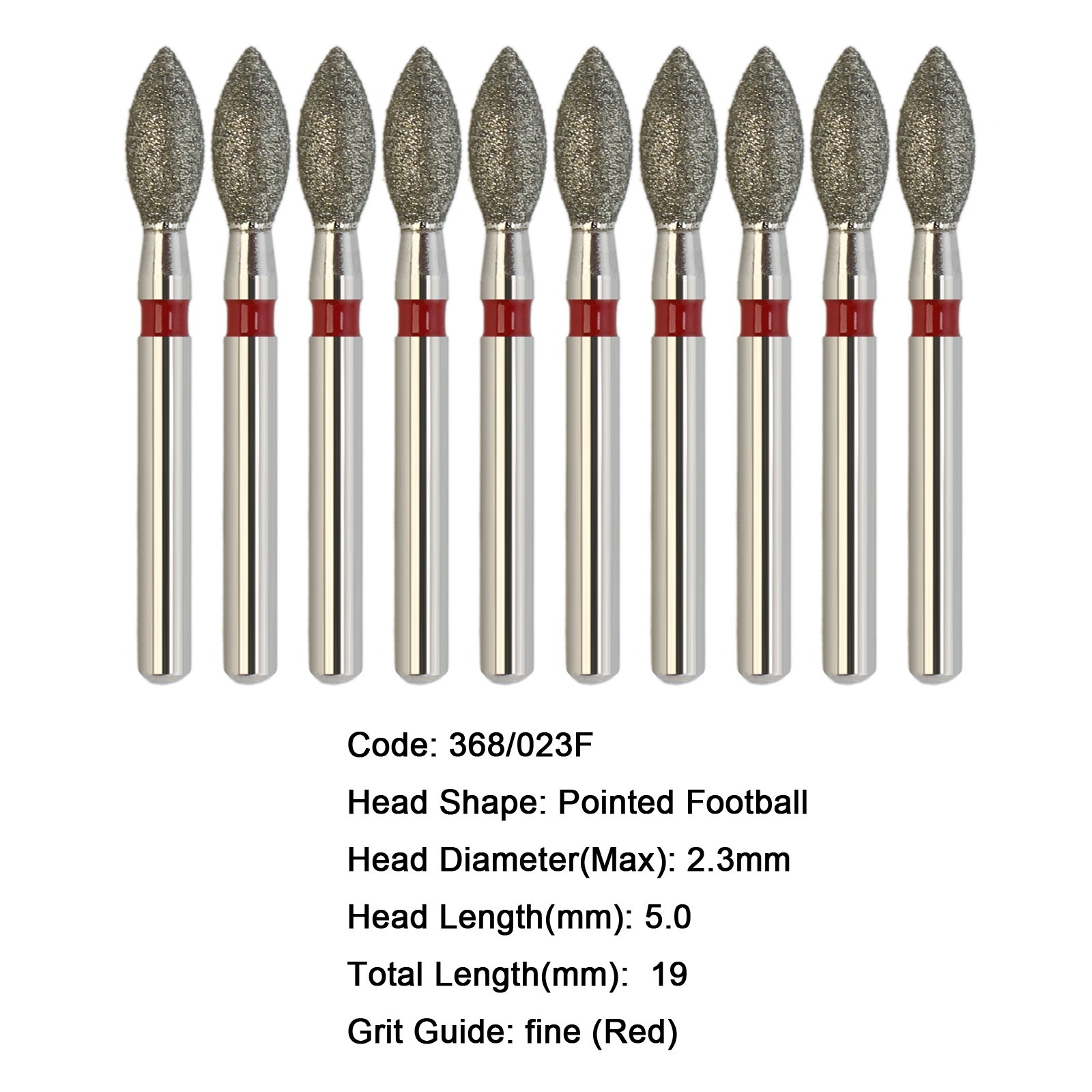 Dental Burs Diamond FG High Speed Burr Egg Round End Taper 368 856 850 Fine Grit