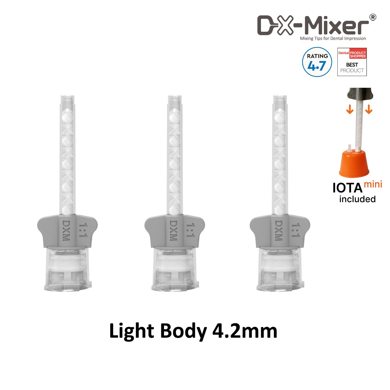 50pcs Intra-oral tips with Core Material or Light Body Mixing Tips Dx-Mixer®