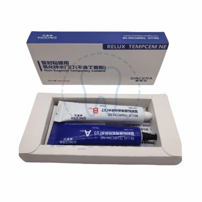 SINCERA Zinc Oxide Temporary Cement 15ml+15ml Eugenol Free Crown Bridge
