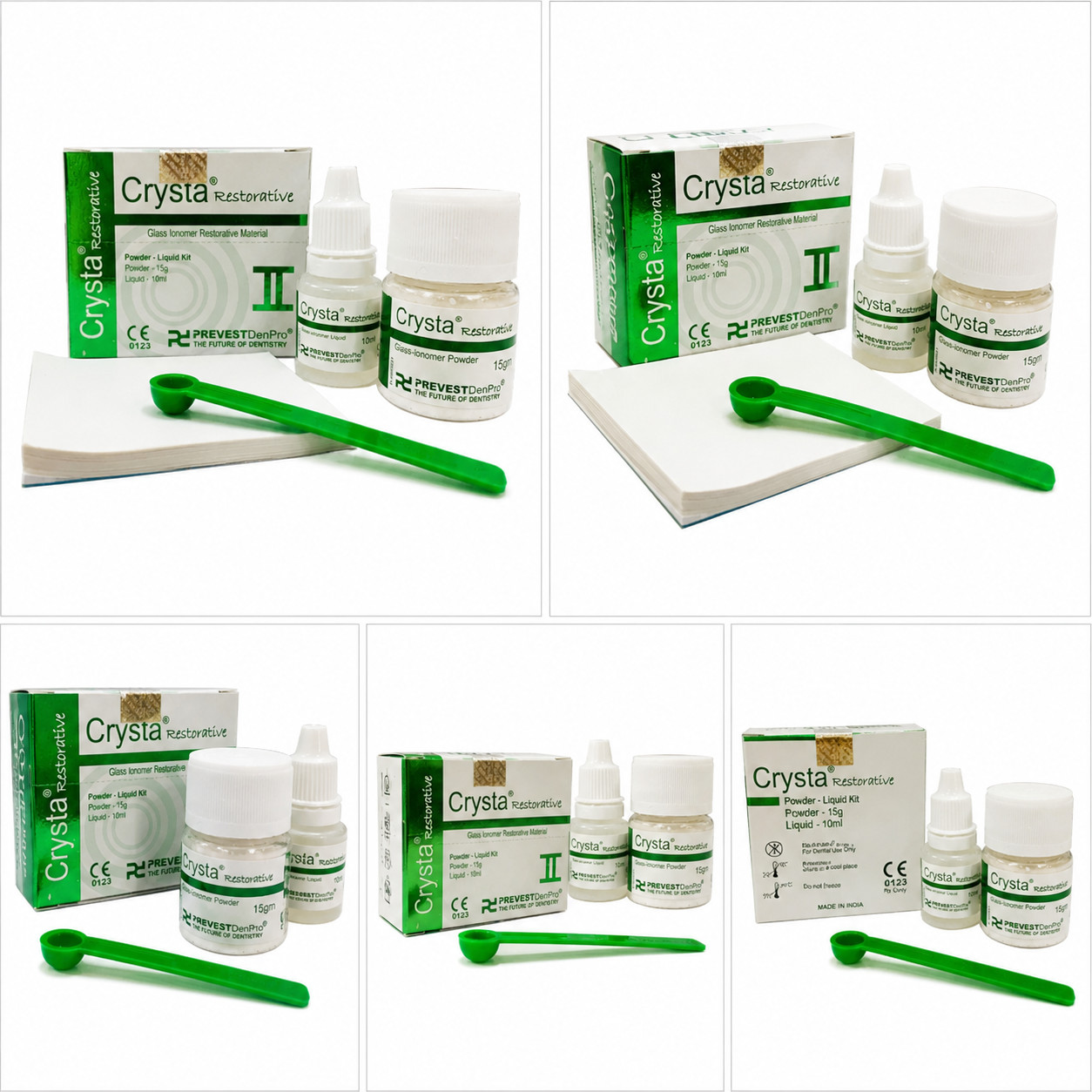 Prevest Denpro Crysta 2 Glass Ionomer GIC Permanent White Filling Repair Kit 15g