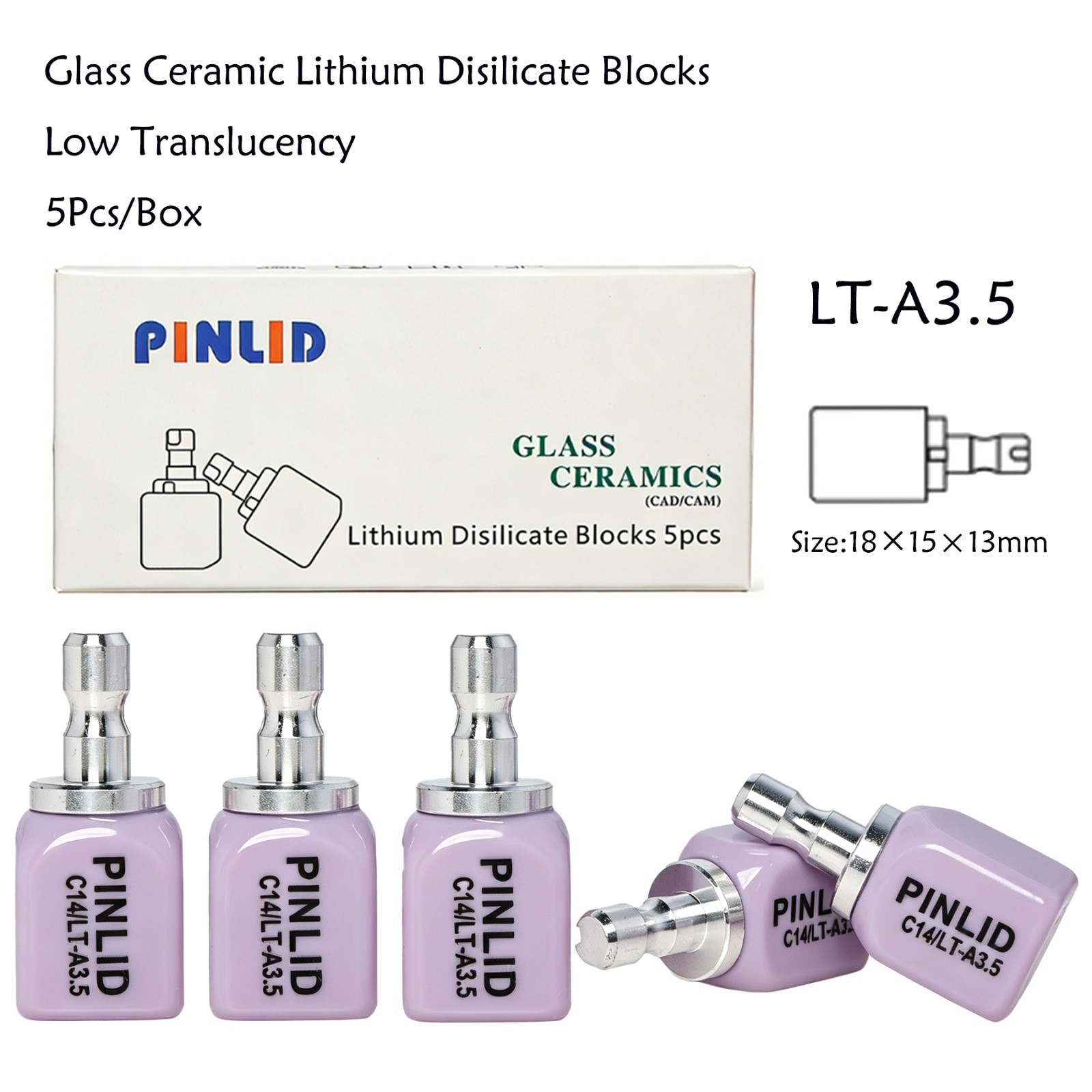 US C14 Exam Ceramic Blocks Lithium Disilicate Cerec CAD CAM LT A1 A2 A3 5Pcs/Box