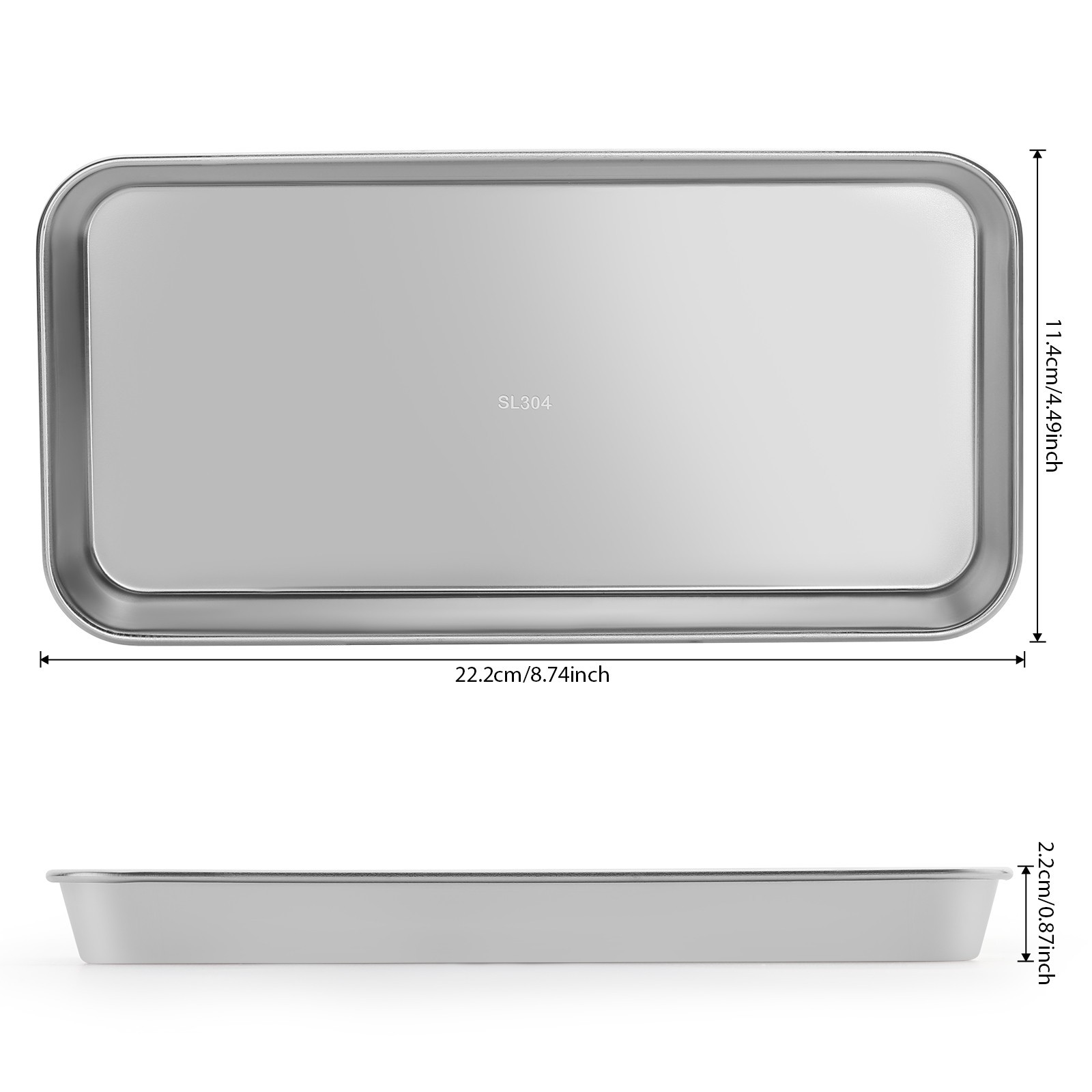 Dental Medical Stainless Steel Instrument Tray Tattoo Flat Trays 3 Sizes
