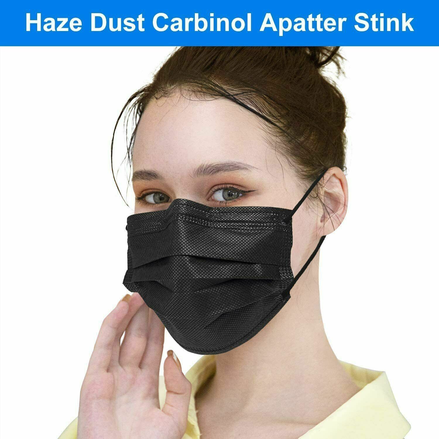 100/50 PCS Black Face Mask Mouth & Nose Protector Respirator Masks USA Seller