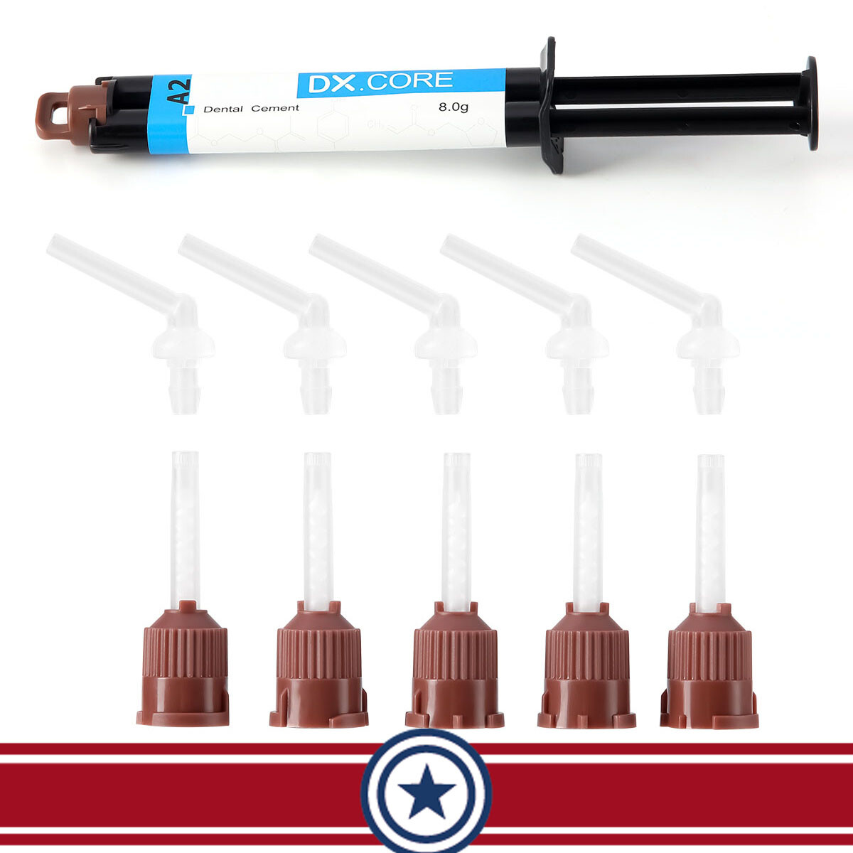 Dentex Dental Dual Cure Flowable Composite Resin Core Build Up Syringe A2