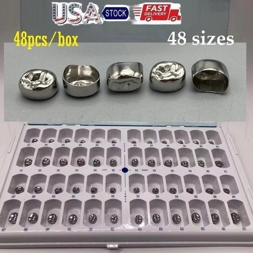 Dental Stainless Steel Primary Pediatric Pedo Molar Crowns Baby Kids Teeth Crown