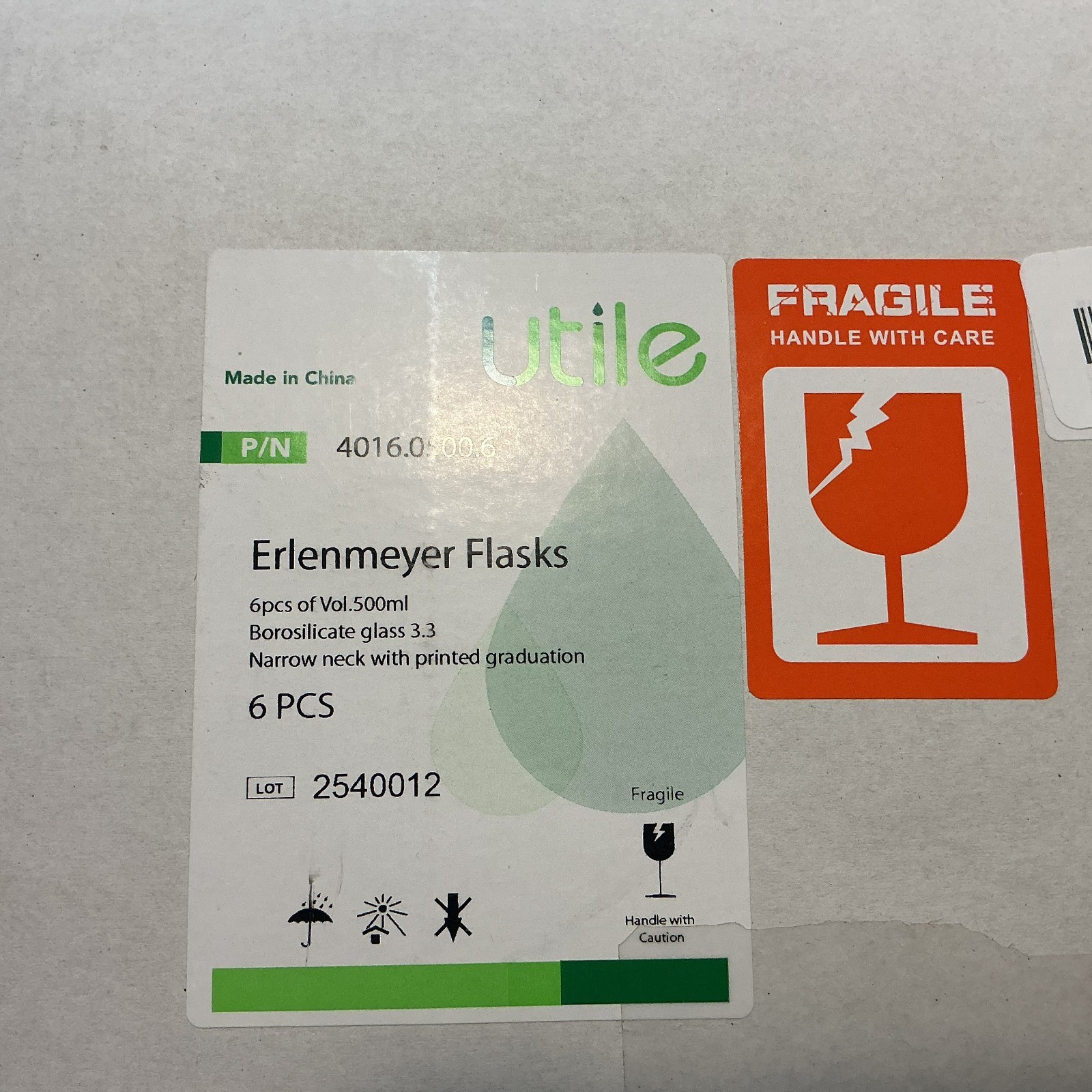 250mL Erlenmeyer flask case of 6