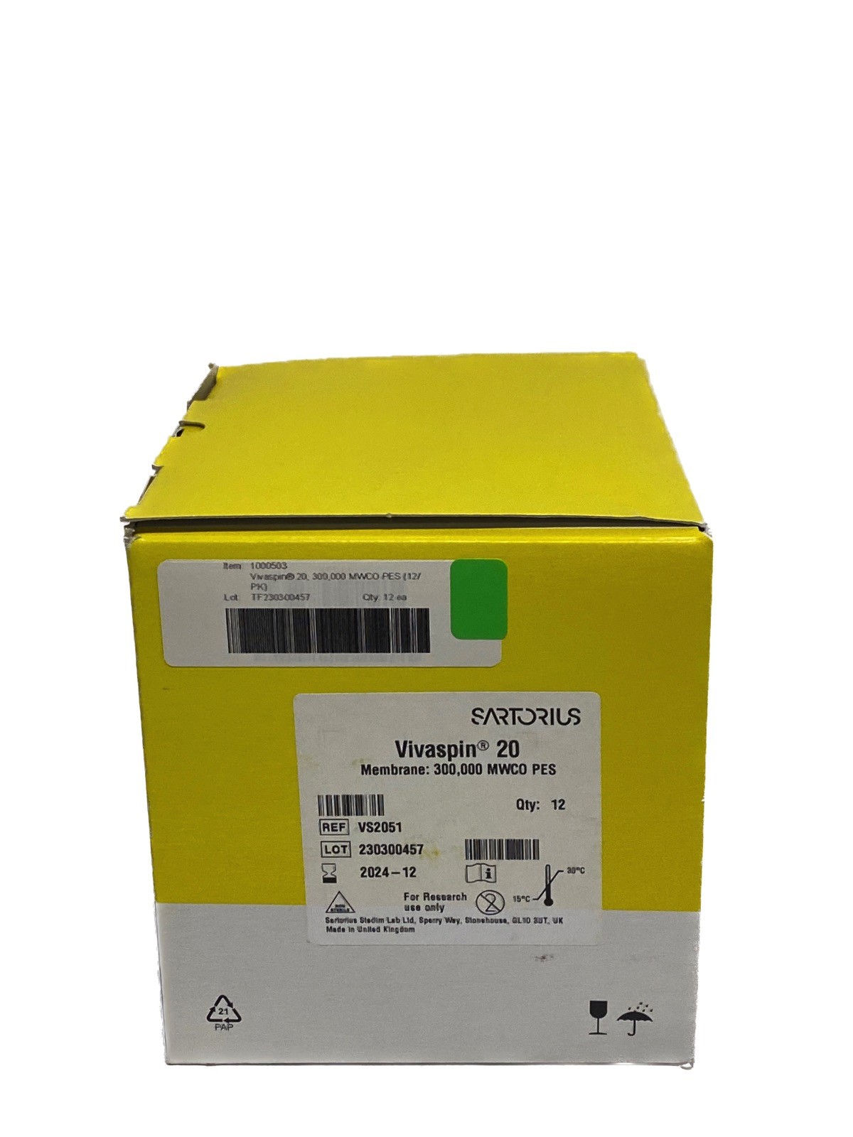 (12/Pk) SARTORIUS Vivaspin PES Centrifugal Concentrators 300kDa MWCO VS2051