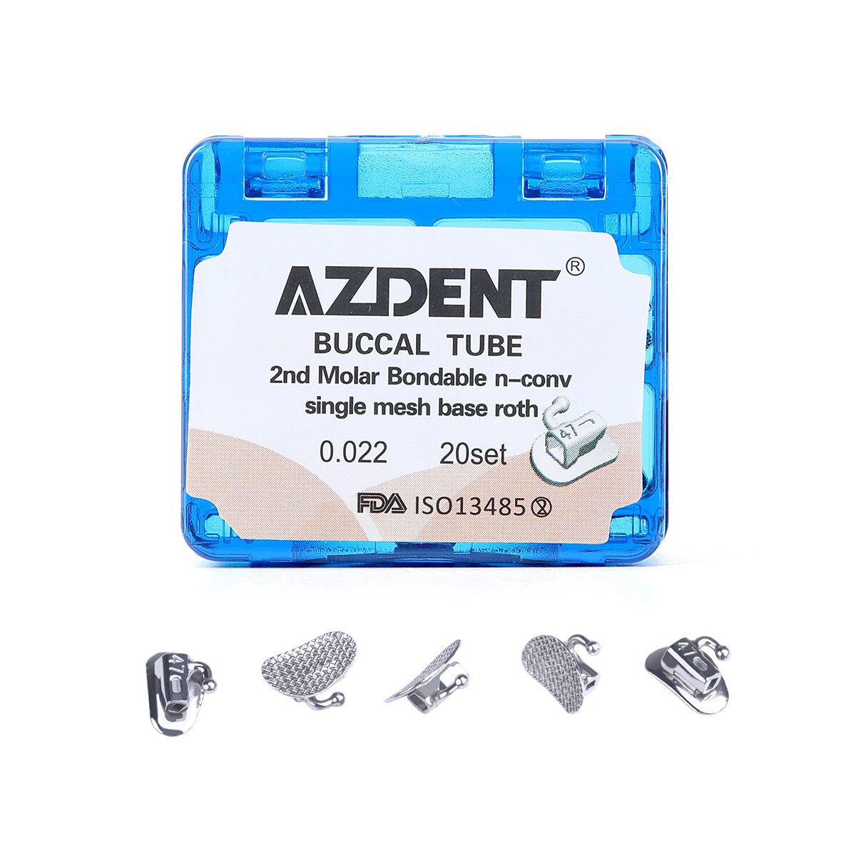 AZDENT Dental Orthodontic Buccal Tubes 1st Molar Bondable Non-Conv Roth /MBT.022
