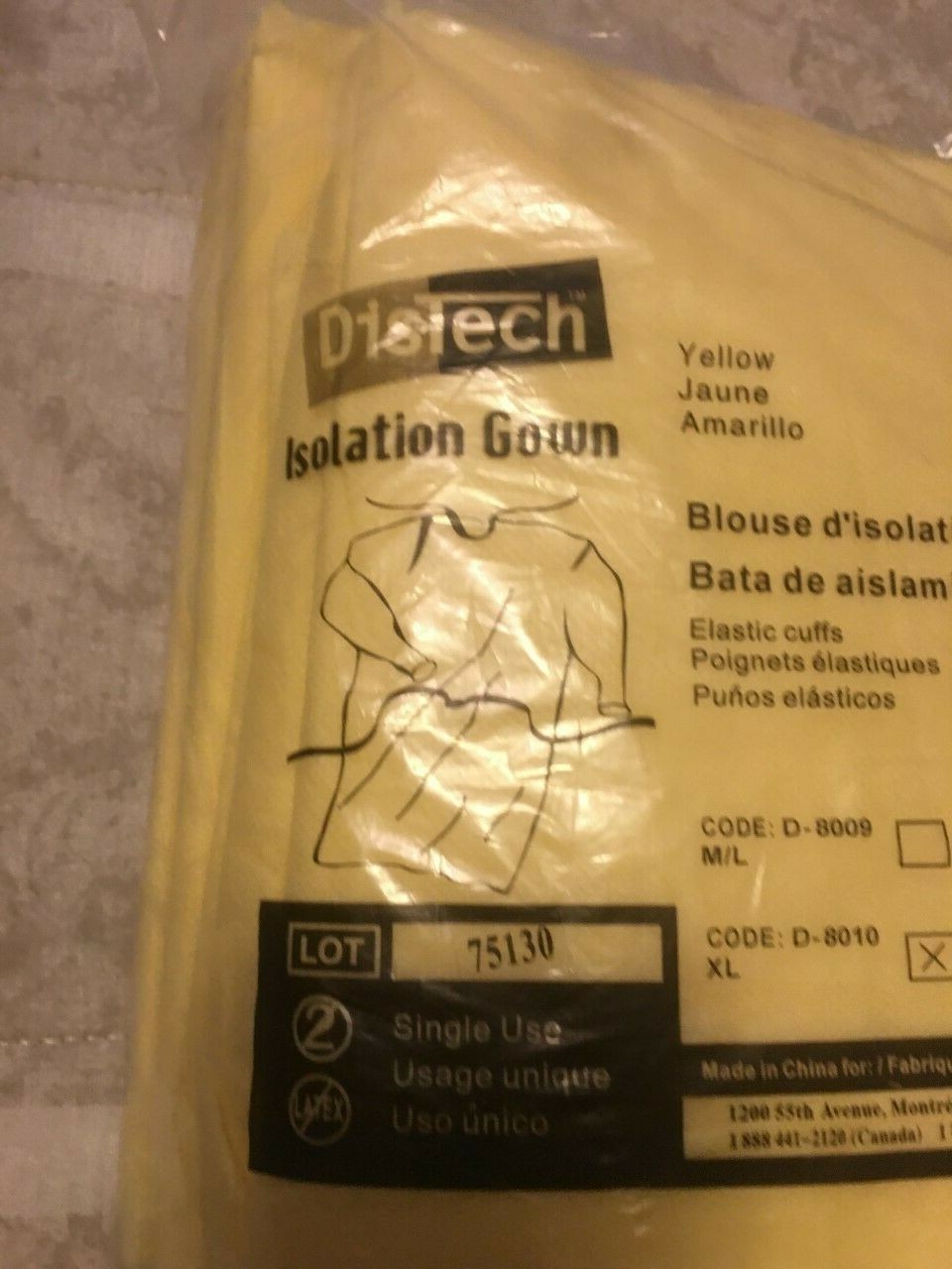 BRAND NEW DISTECH D8010-XL, AMD-RITMED ASSURE WEAR ISOLATION GOWN Pack of 10