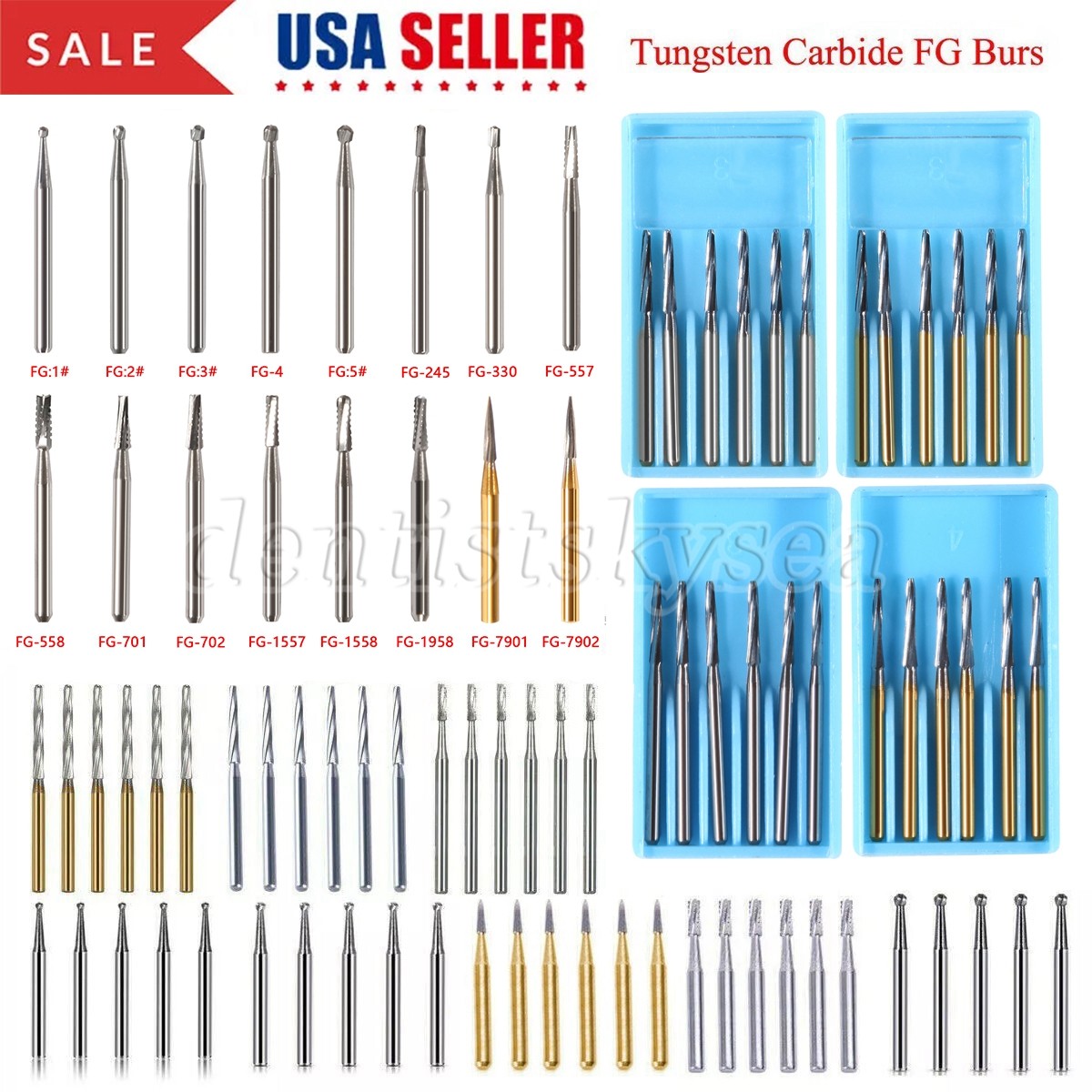 High Speed Regular/Surgical FG/Endo/Zekrya Round Tungsten Carbide Burs Dental