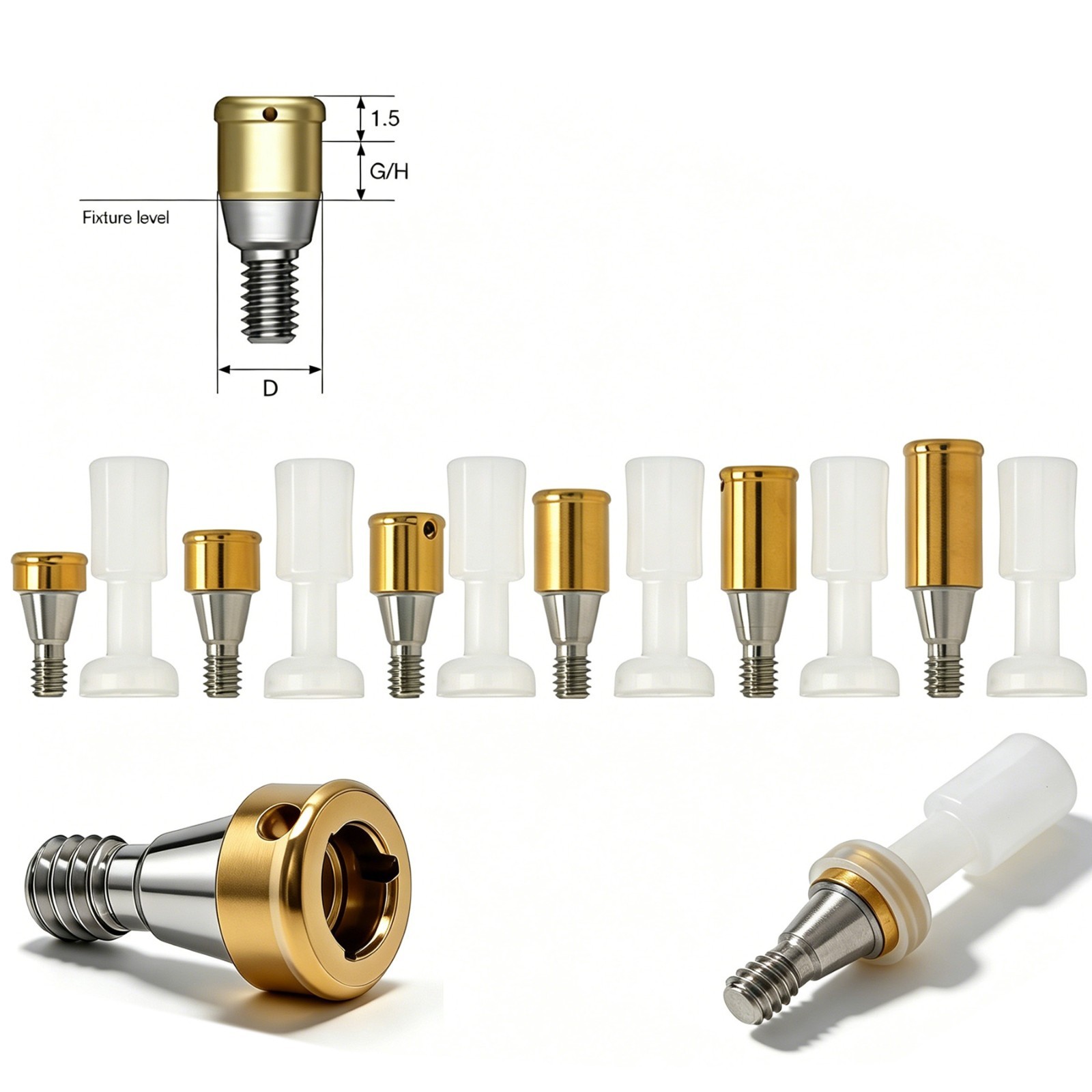 US Dental Locator Abutment For BioHorizons/Hiossen/Nobel/Zimmer Multiple Implant