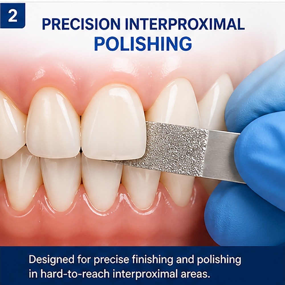 Stainless Steel Gapped Dental Polishing Strips -Medium Grit – Multiple Sizes