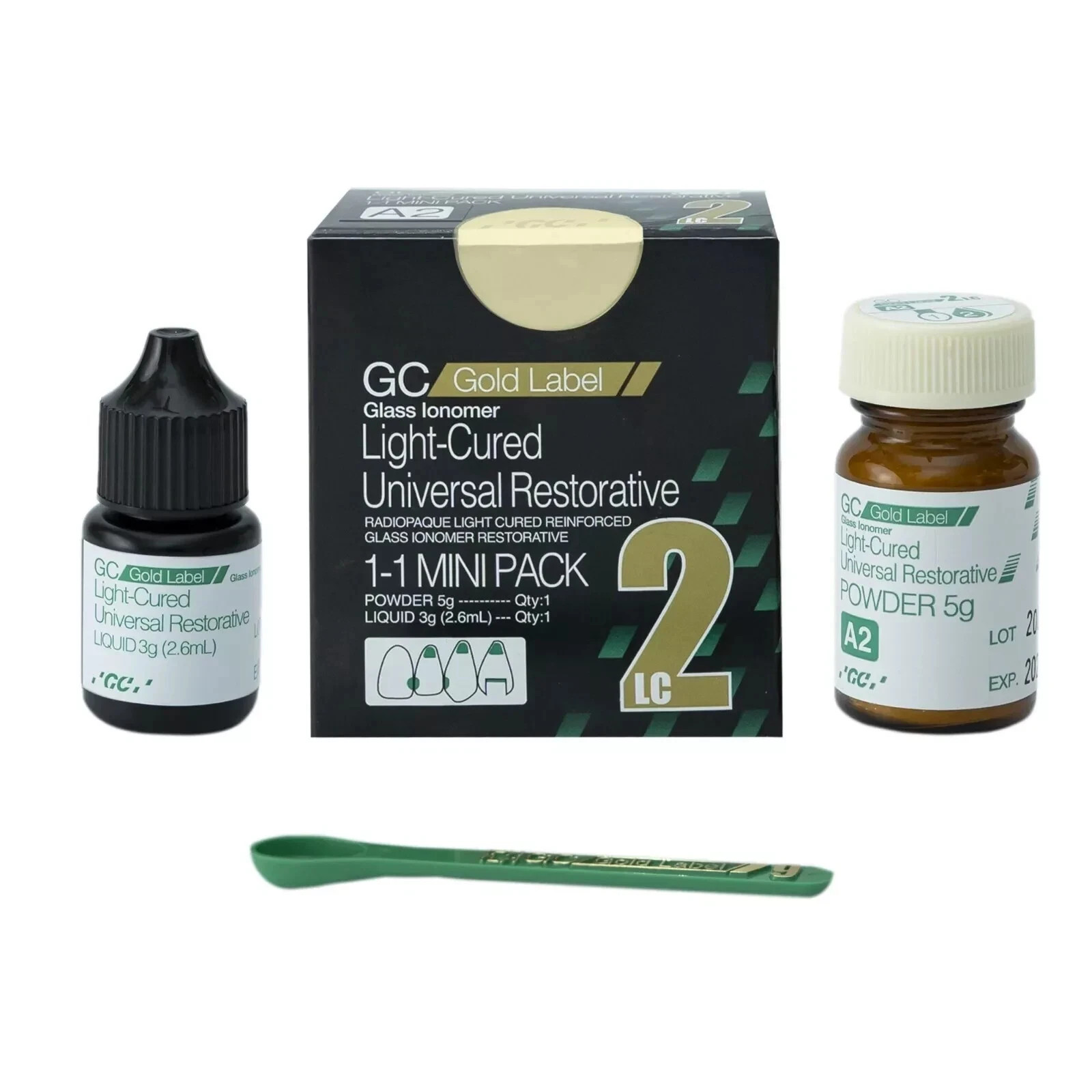 GC Fuji II LC Light Cure A2 GIC Mini Dental Cement High Fluoride Restorative