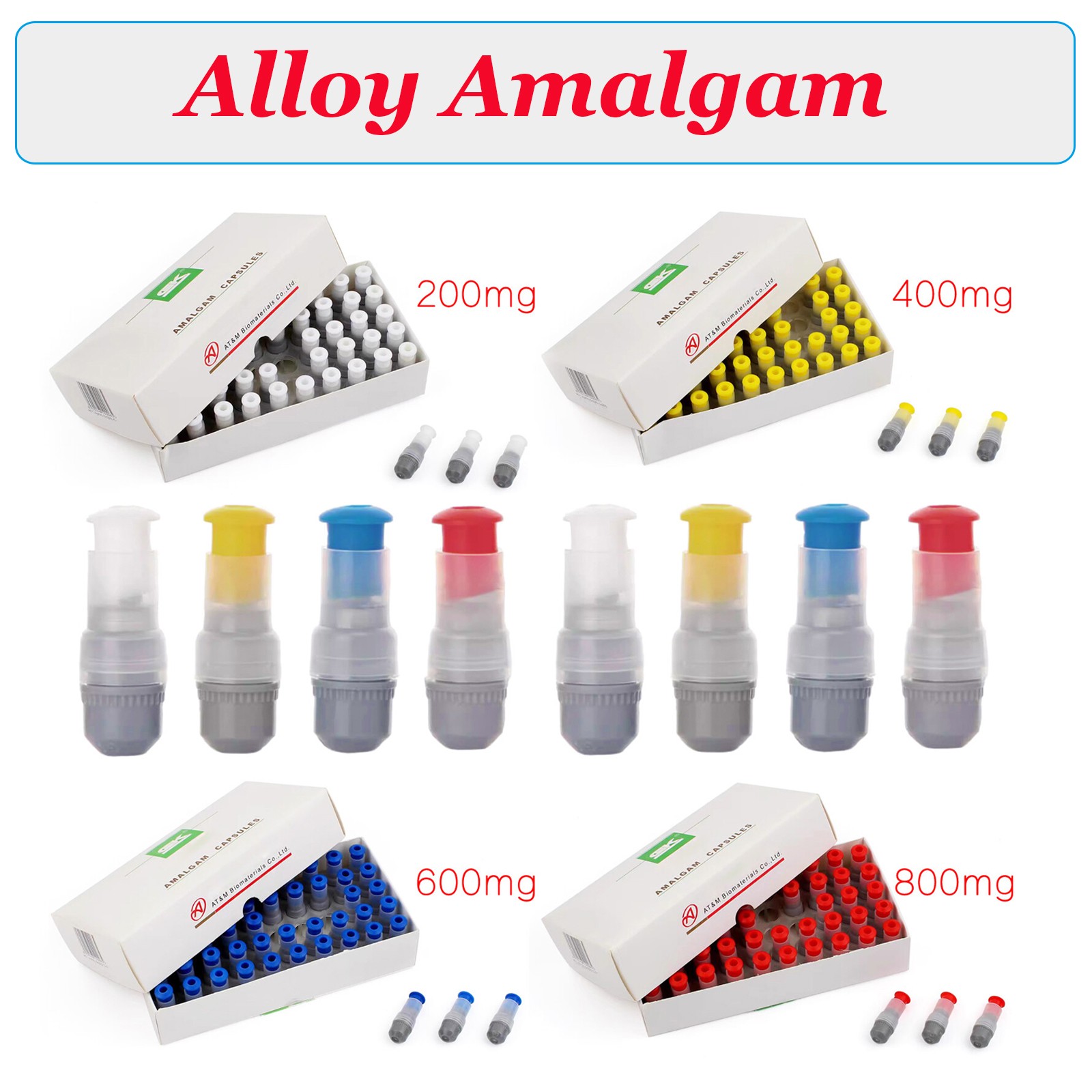 Dental Alloy Amalgam, 2 Spill 600mg Regular Set, 500 or 50 Capsules, Zinc Free
