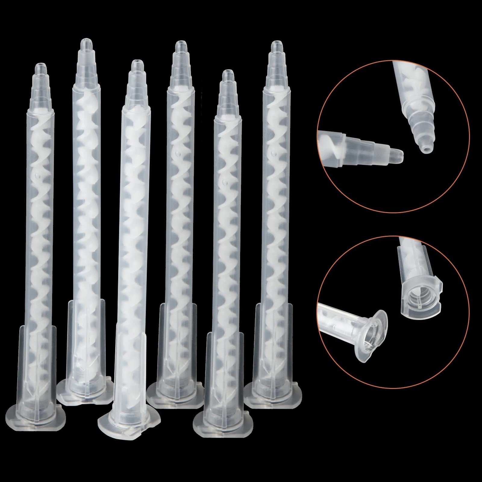 50 Pieces Epoxy Mixing Nozzle Static Mixer Nozzle Tubes Tip for 50Ml Cartrid