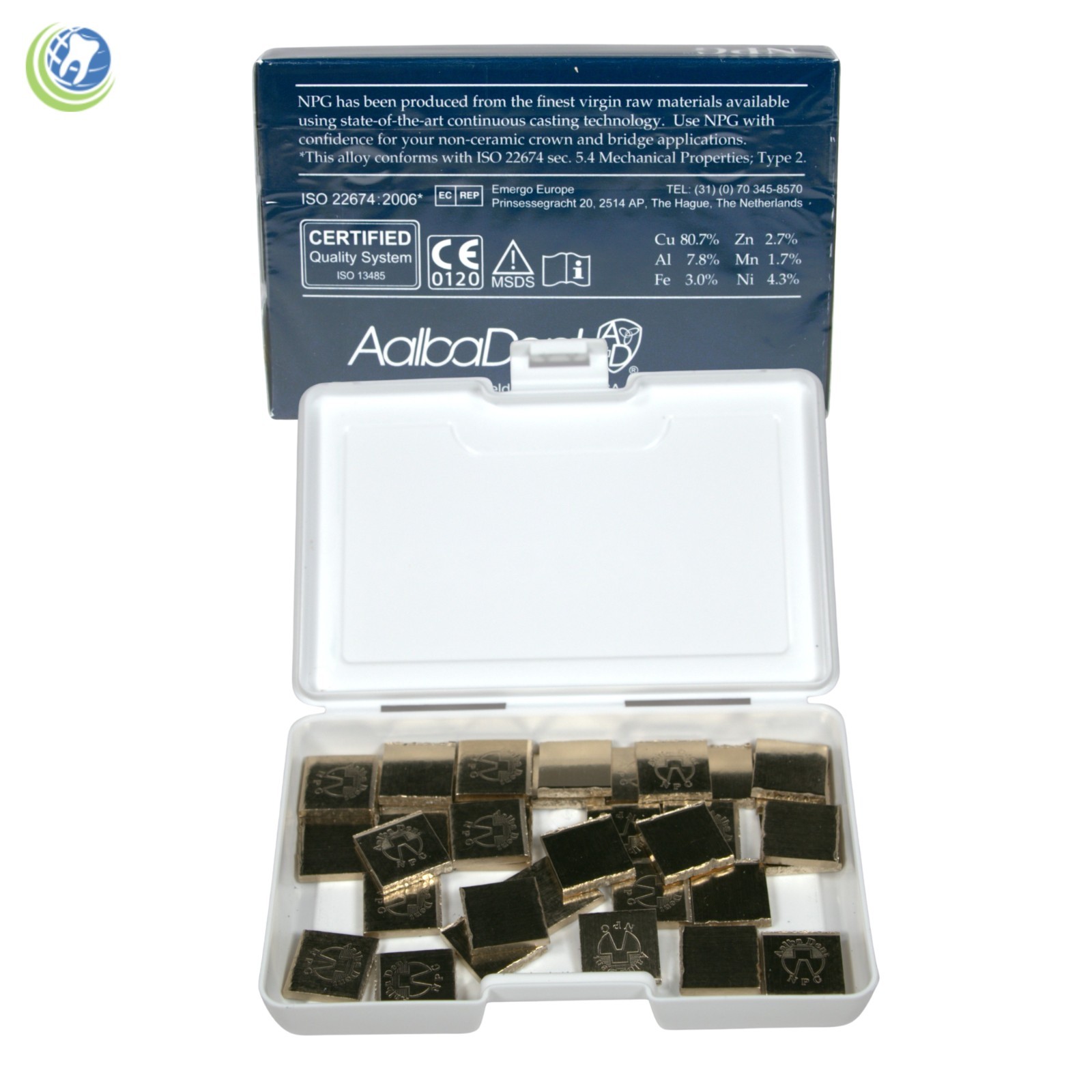 Dental Laboratory NPG Non-Precious Casting Alloy Type 2 – Crowns Bridges Onlays