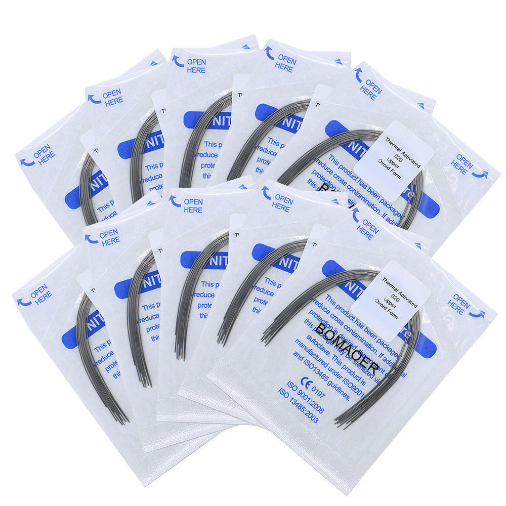 10 Packs Thermal Activated Niti Archwires Preformed Round & Oval 0.012 Upper
