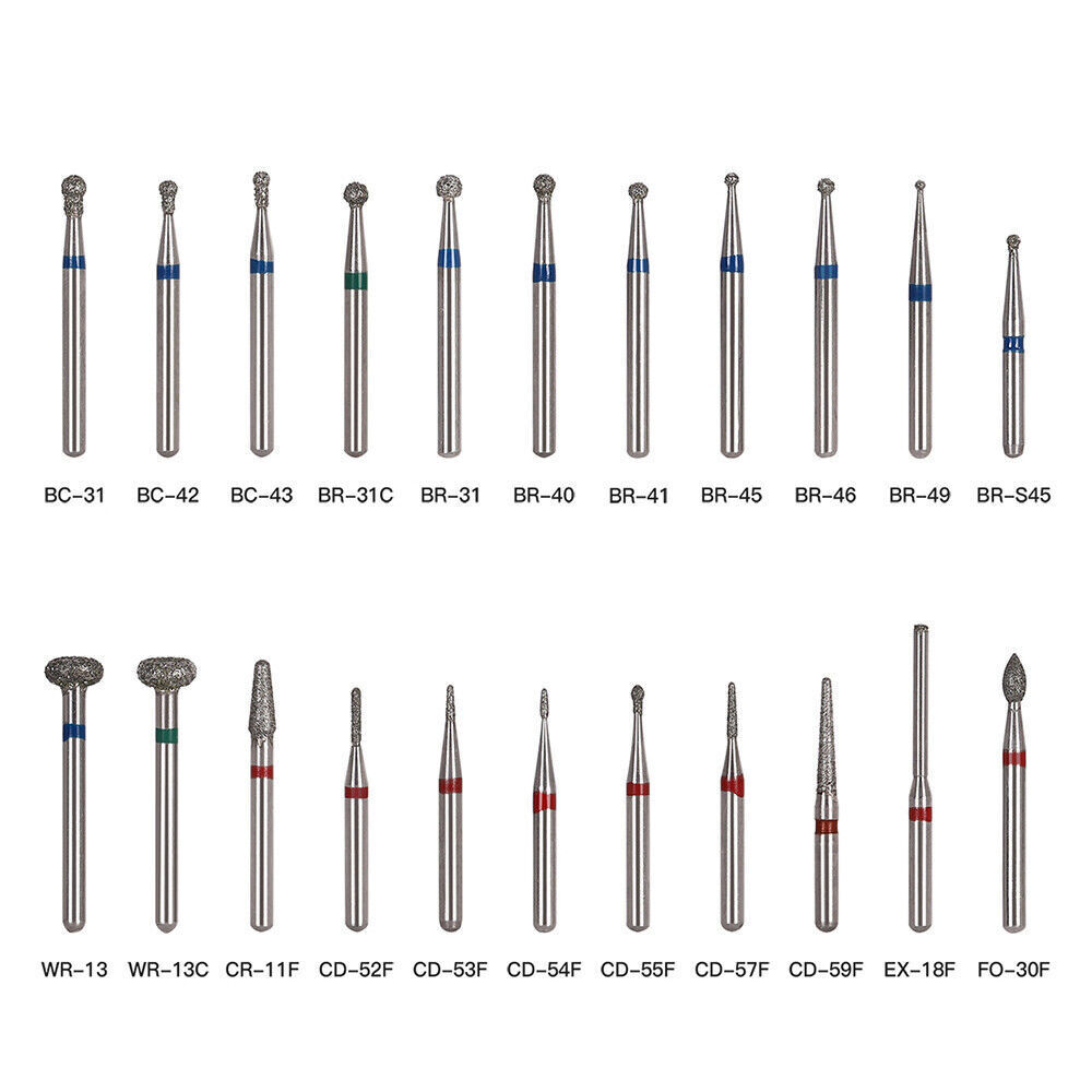 AZDENT Dental Diamond Burs For High Speed Handpiece Friction Grip 5Pcs/Box