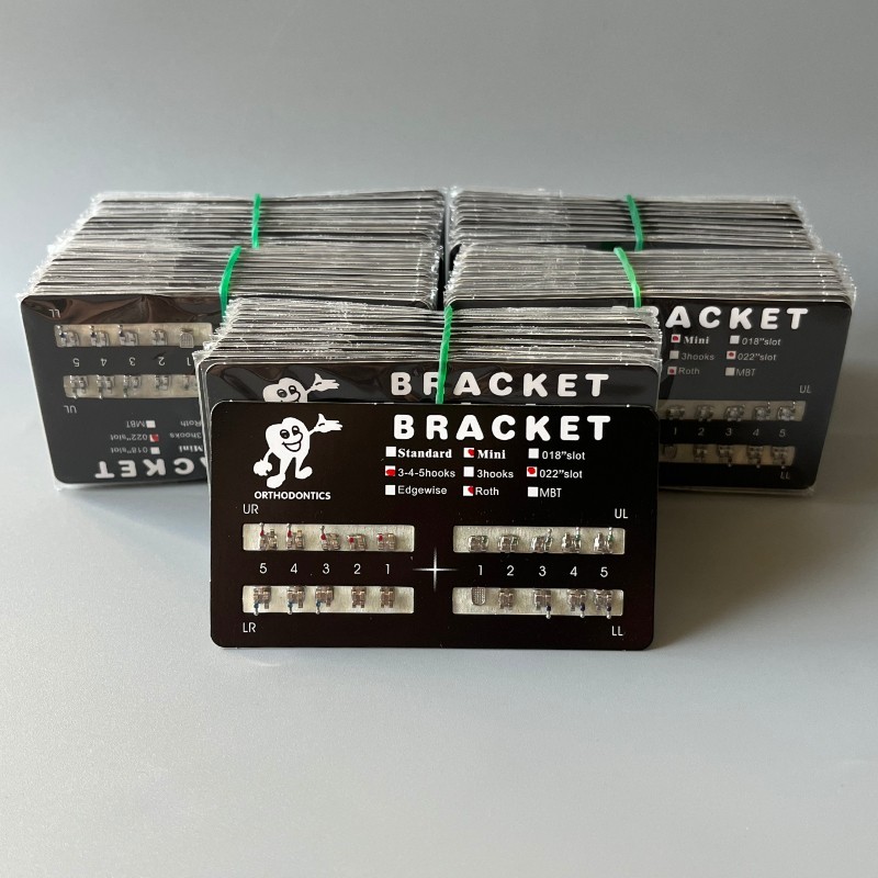 1-200Set Dental Orthodontic Metal MIM Monoblock Brackets Mini Roth 022 345 hooks