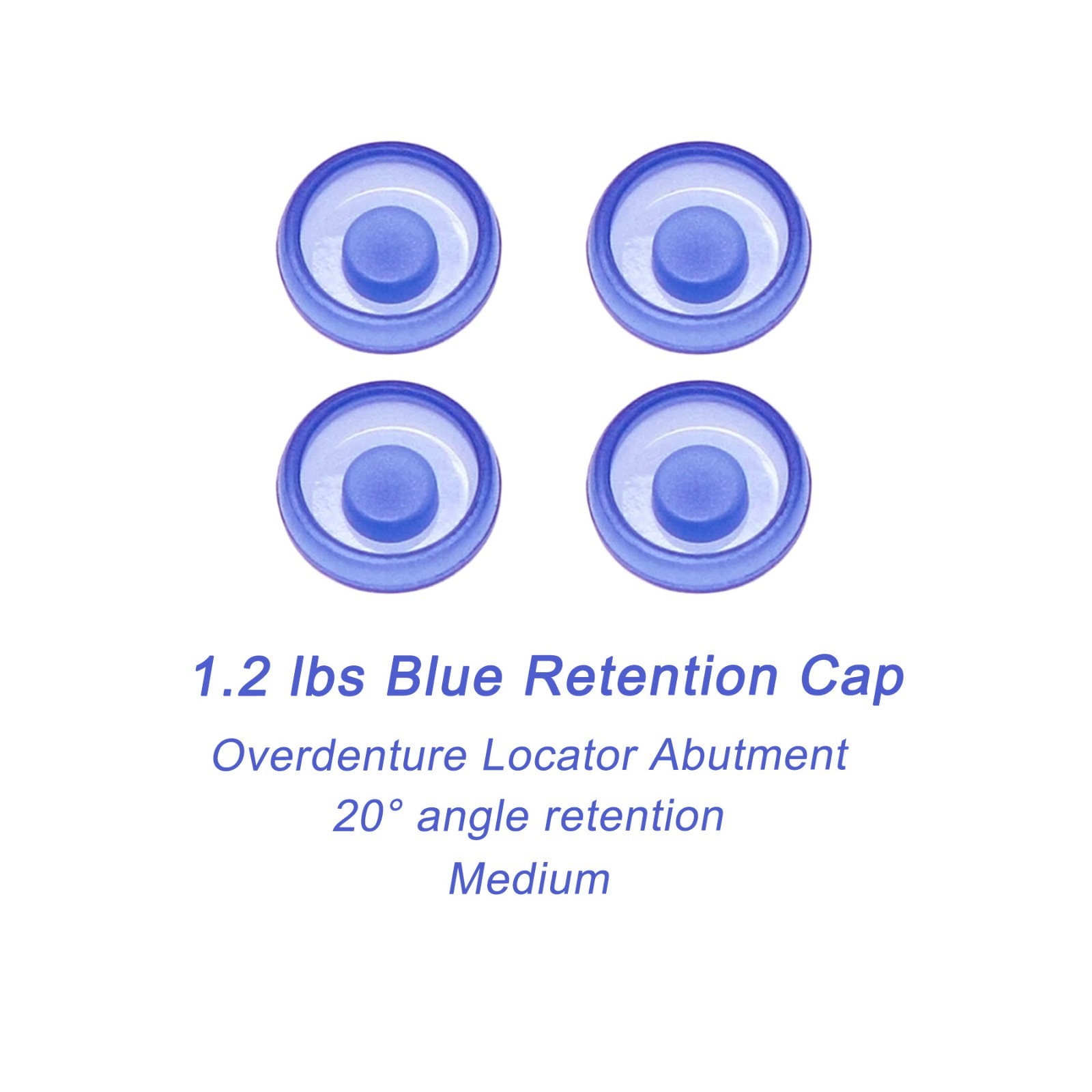 US Color Coded Retention Cap Inserts 0.8/1.2/2.4lbs for Locator Overdenture 4Pcs