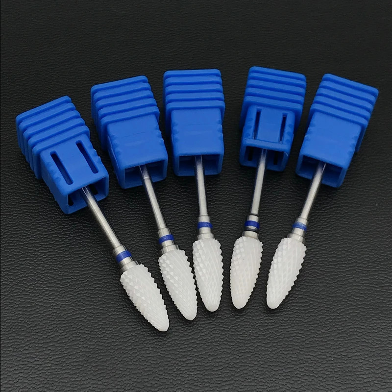 5pc Dental Lab Zirconia Ceramic Burs Bullet Shape 3/32 HP Shank Polisher Drills