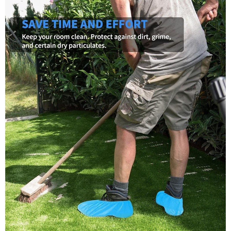 Disposable Non-Slip Shoe Covers Indoor Use Thick Durable Stretchable Booties