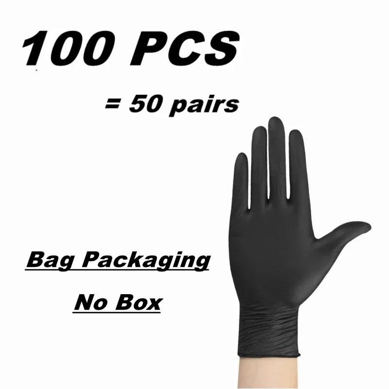 Black Nitrile Disposable Gloves , Latex & Powder Free.