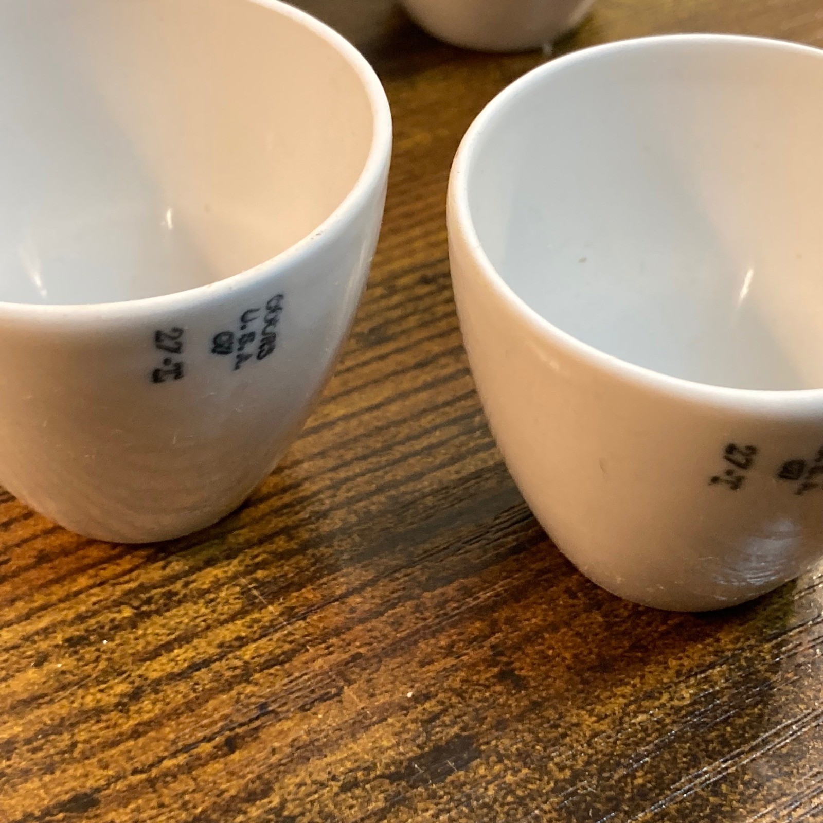 11pc Coors USA Porcelain Lab Crucibles 23007-1 White Ceramic 27-T Vtg Scientific