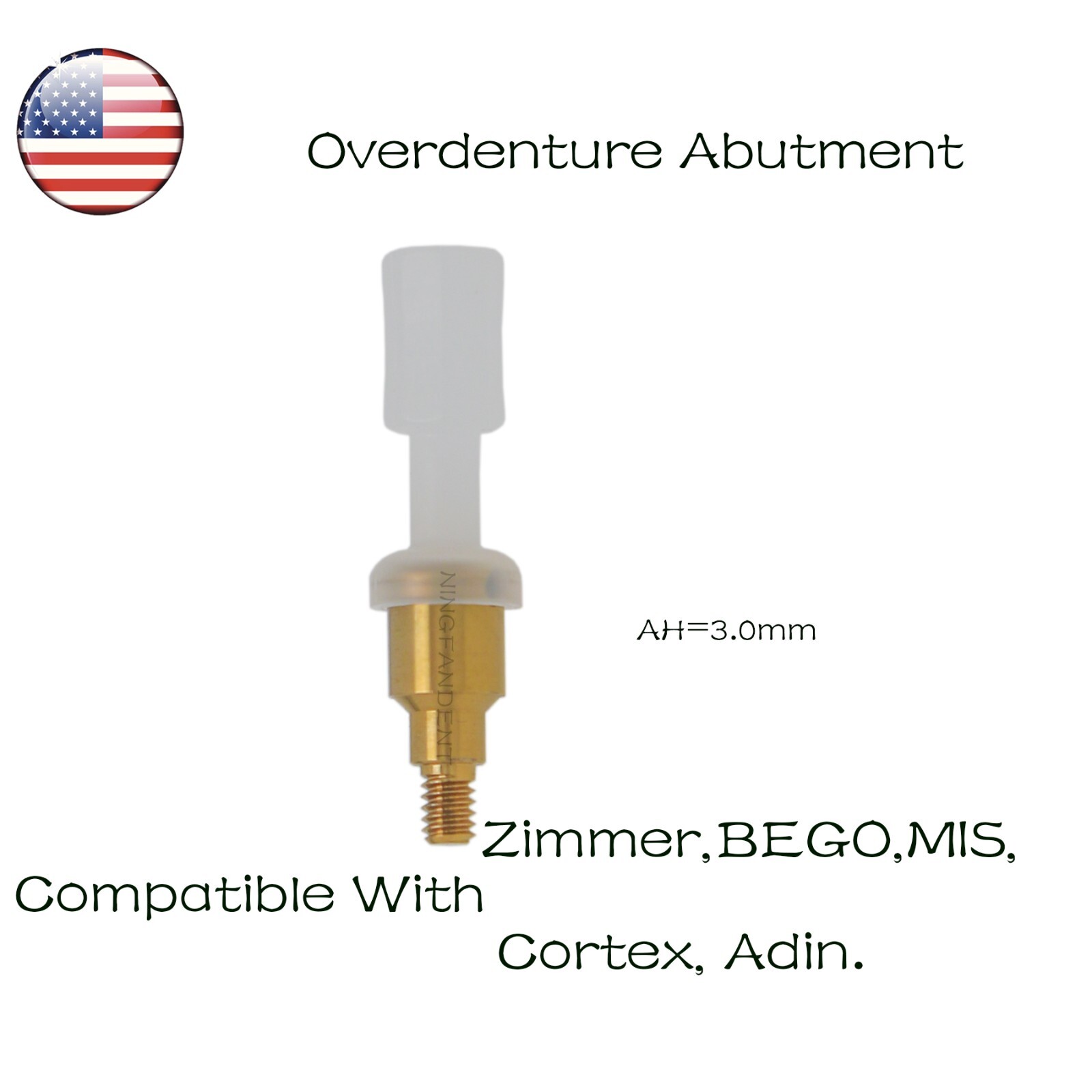 US Overdenture Locator Abutment Male Cap &Tools For Zimmer/BEGO/MIS/Cortex/Adin