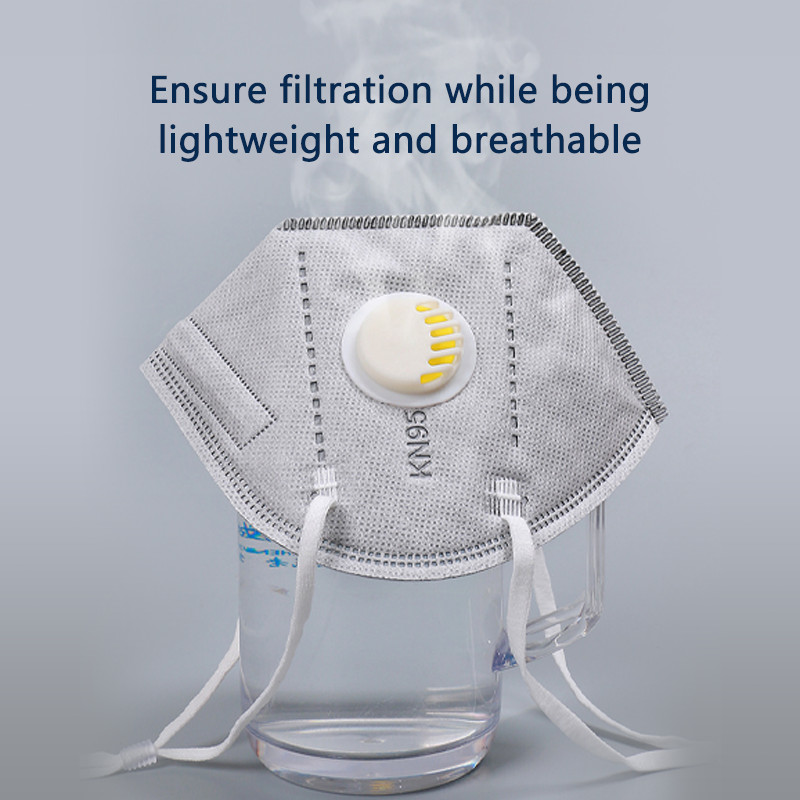 10 Pack KN95 Masks Gray/White Dust Masks with Exhalation Valve Breathable Masks