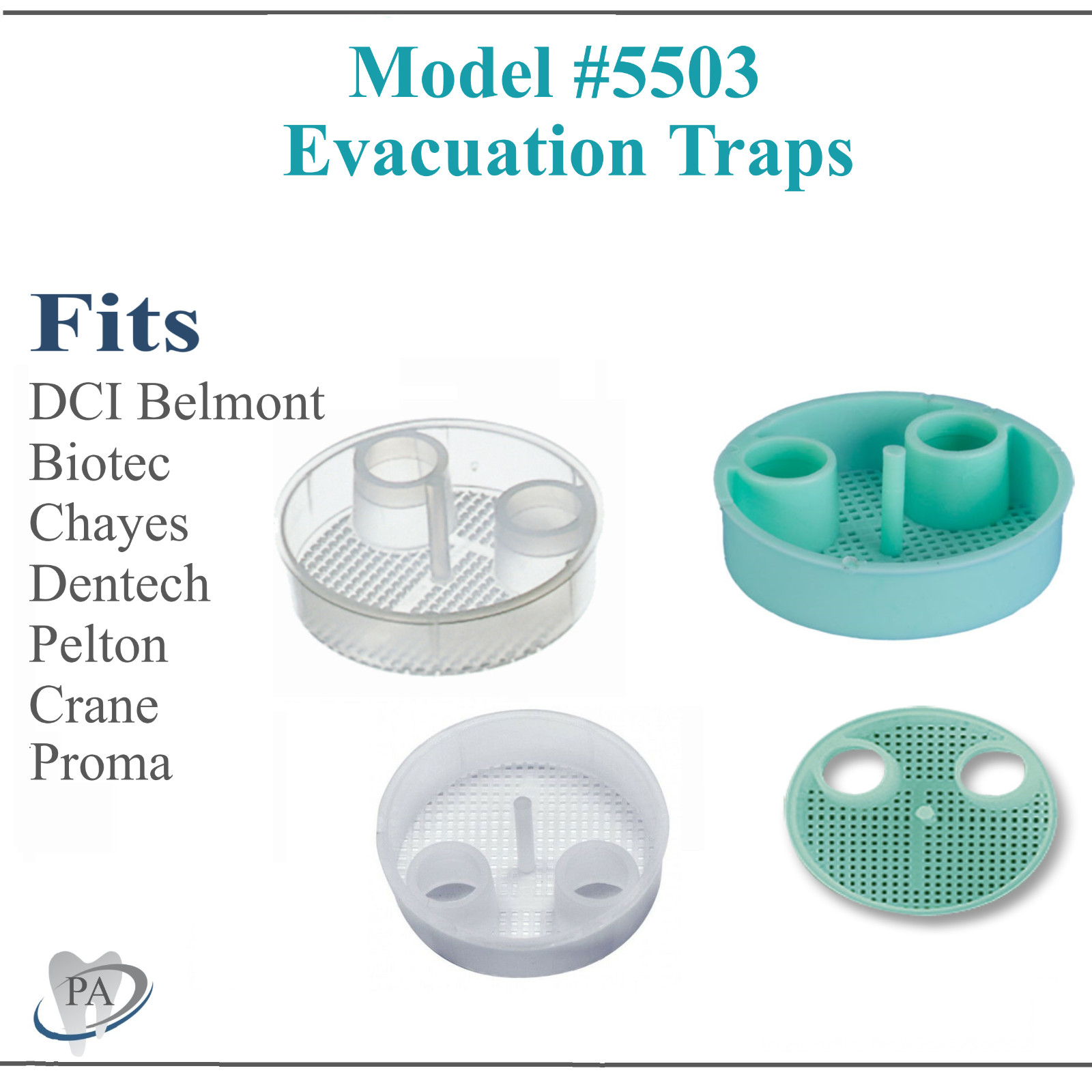 Dental Disposable Evacuation Trap Filters #5503, Fits DCI Belmont, Biotec, etc
