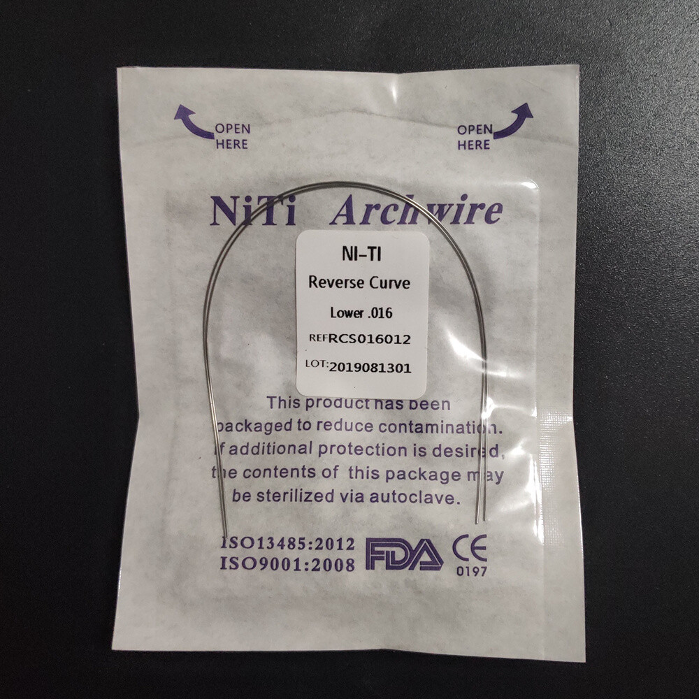 Dental Orthodontic Reverse Curve Arch Wire Niti Super Elastic Round