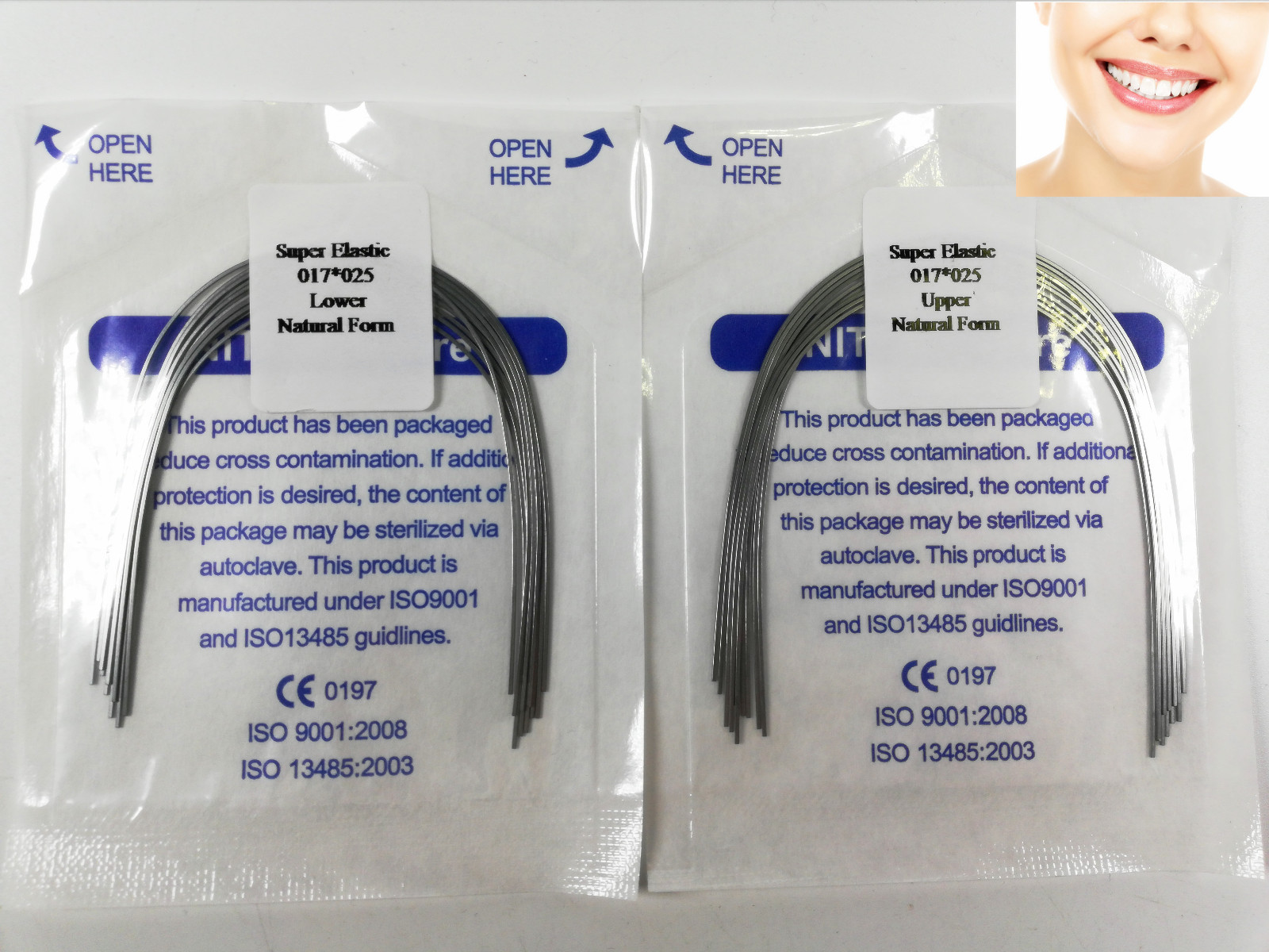 Dental Orthodontic Arch Super Elastic Wires Rectangular Niti Natural 17*25 U/L