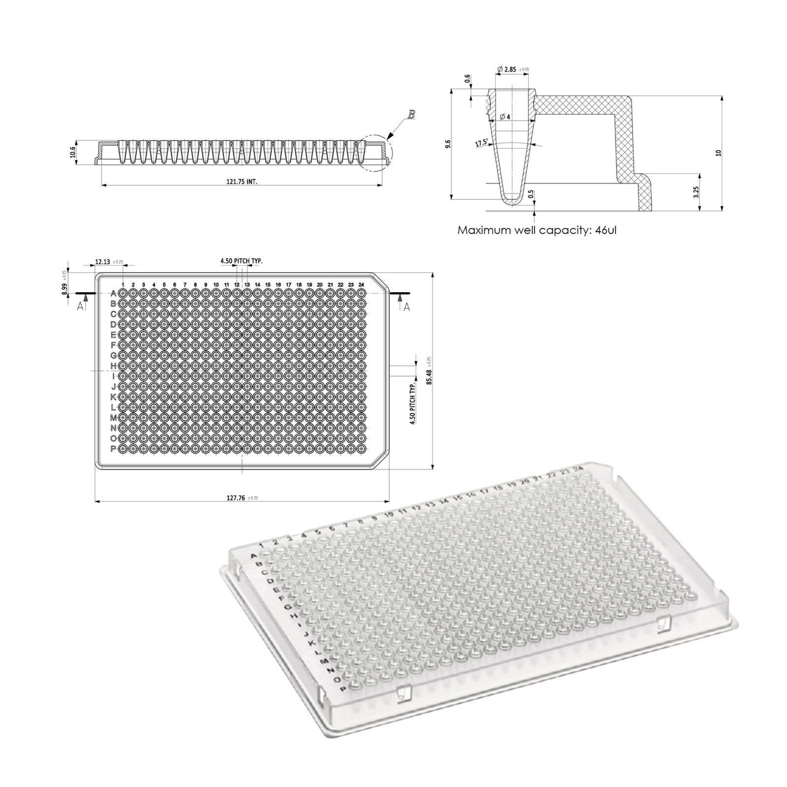 384 PCR Plate, Transparent and Clear