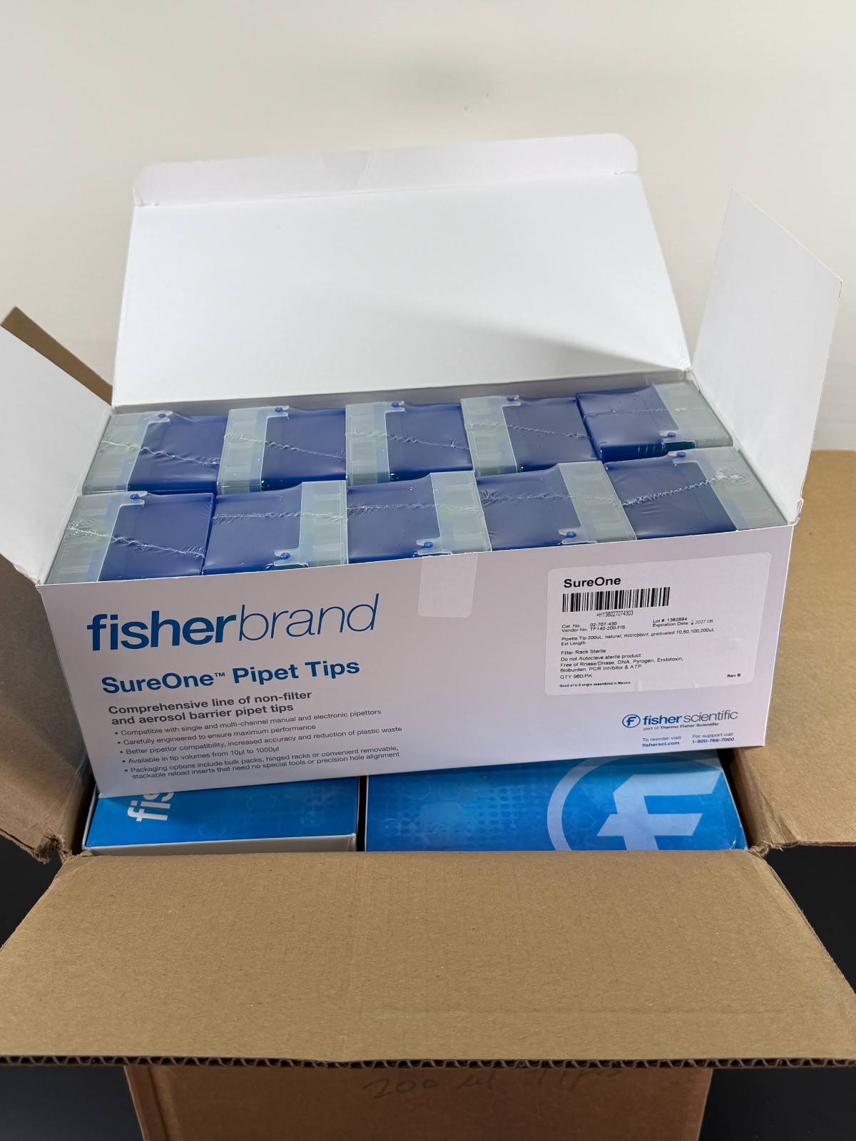 NEW SEALED Fisherbrand SureOne Filter 20-200 L 4800/CS Pipet Tip (EXP 2027-06)