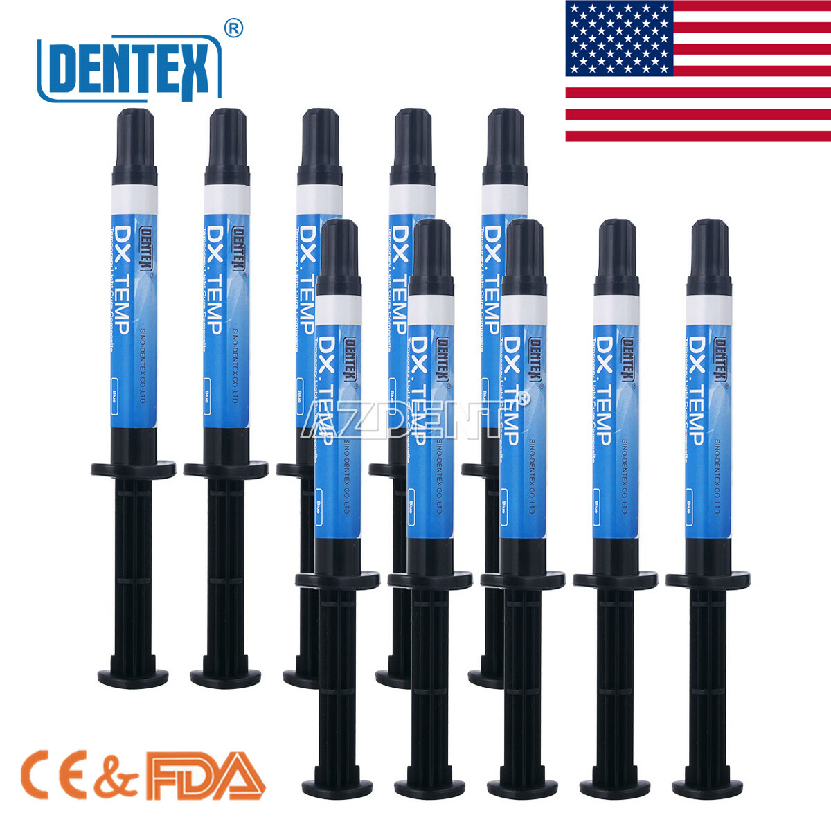 20X Dentex Dental Temporary Curing Light Flowable Filling Material Resin 2.5g/pr