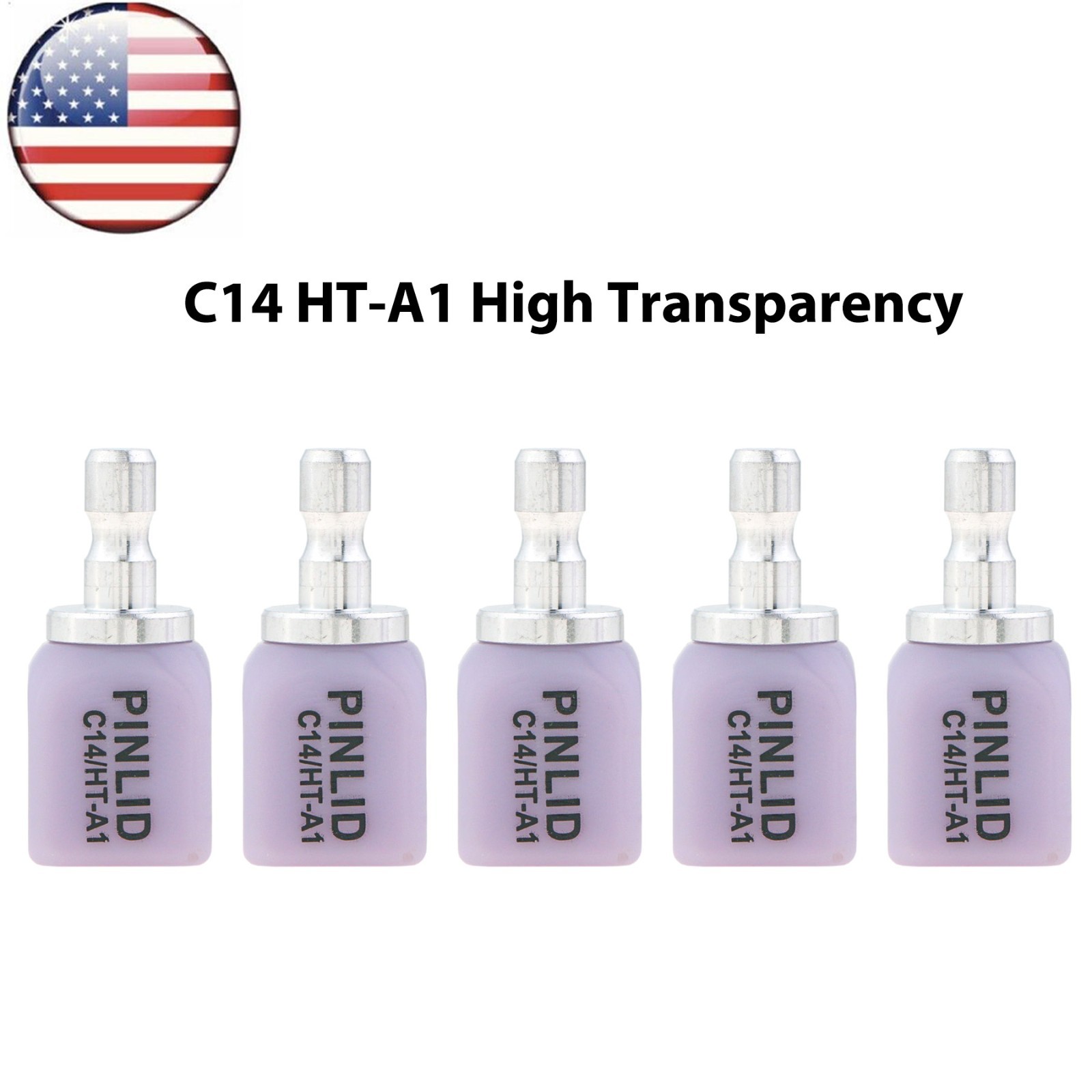 US C14 Dental Emax Ceramic Blocks HT Lithium Disilicate Cerec CAD CAM 5Pcs/Box